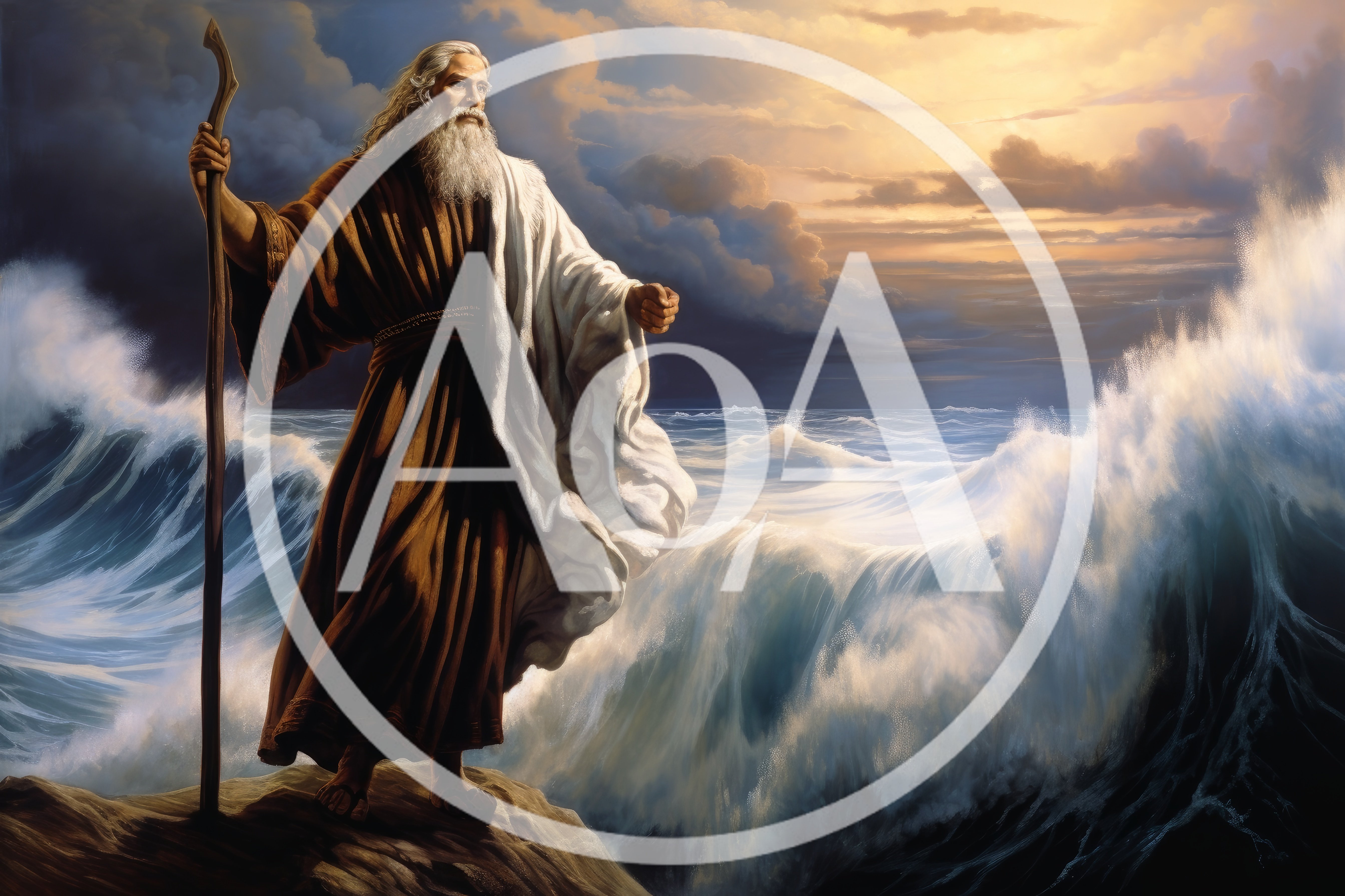 Biblical Prophet Moses Parting The Red Sea