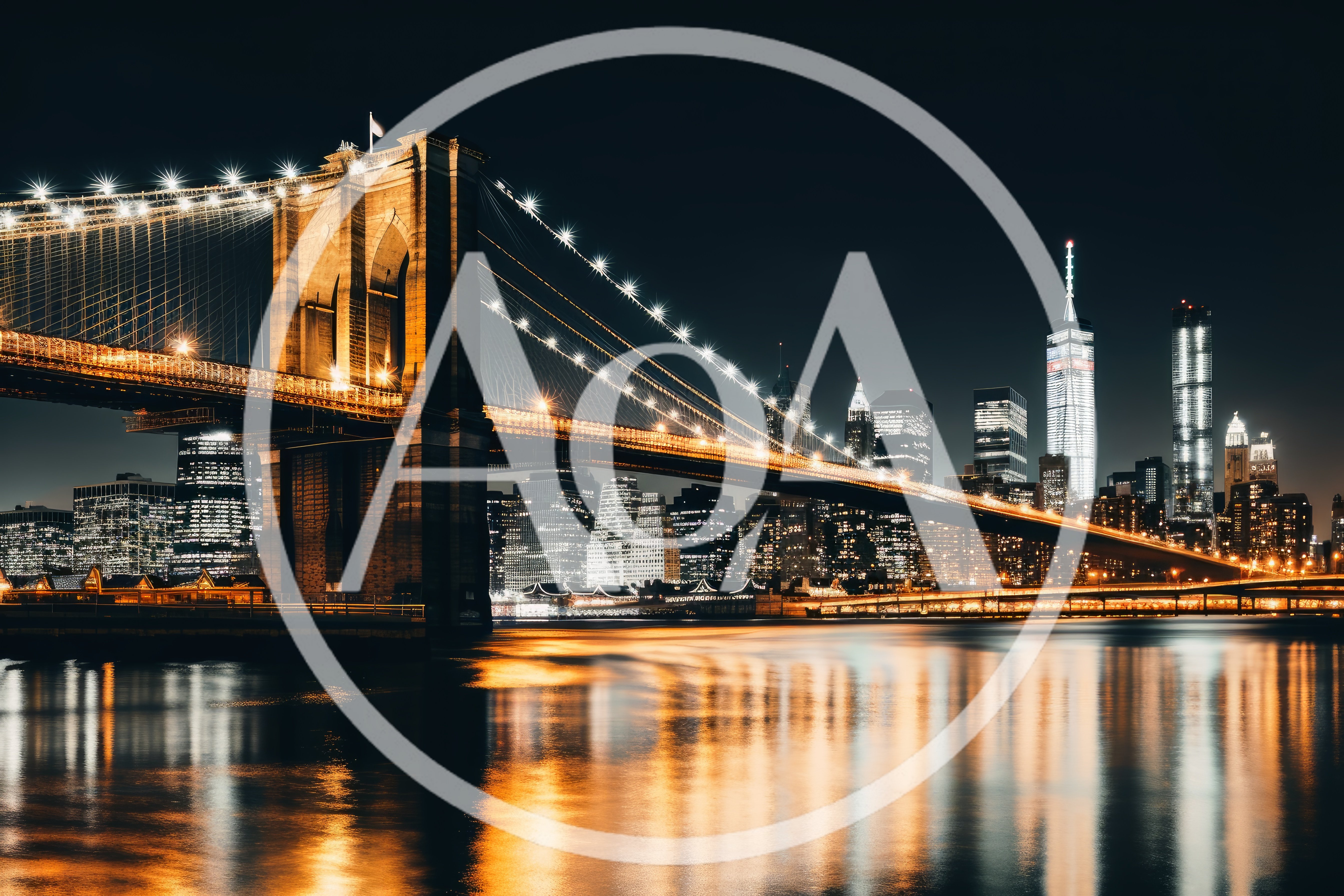 Brooklyn Bridge and New York City Skyline at Night