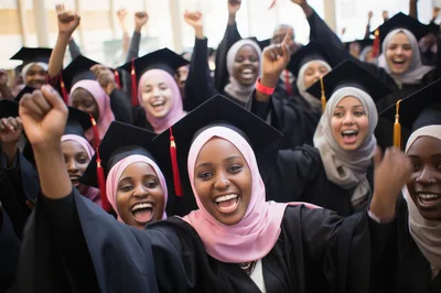 Diverse Group of Female Graduates Celebrating Success