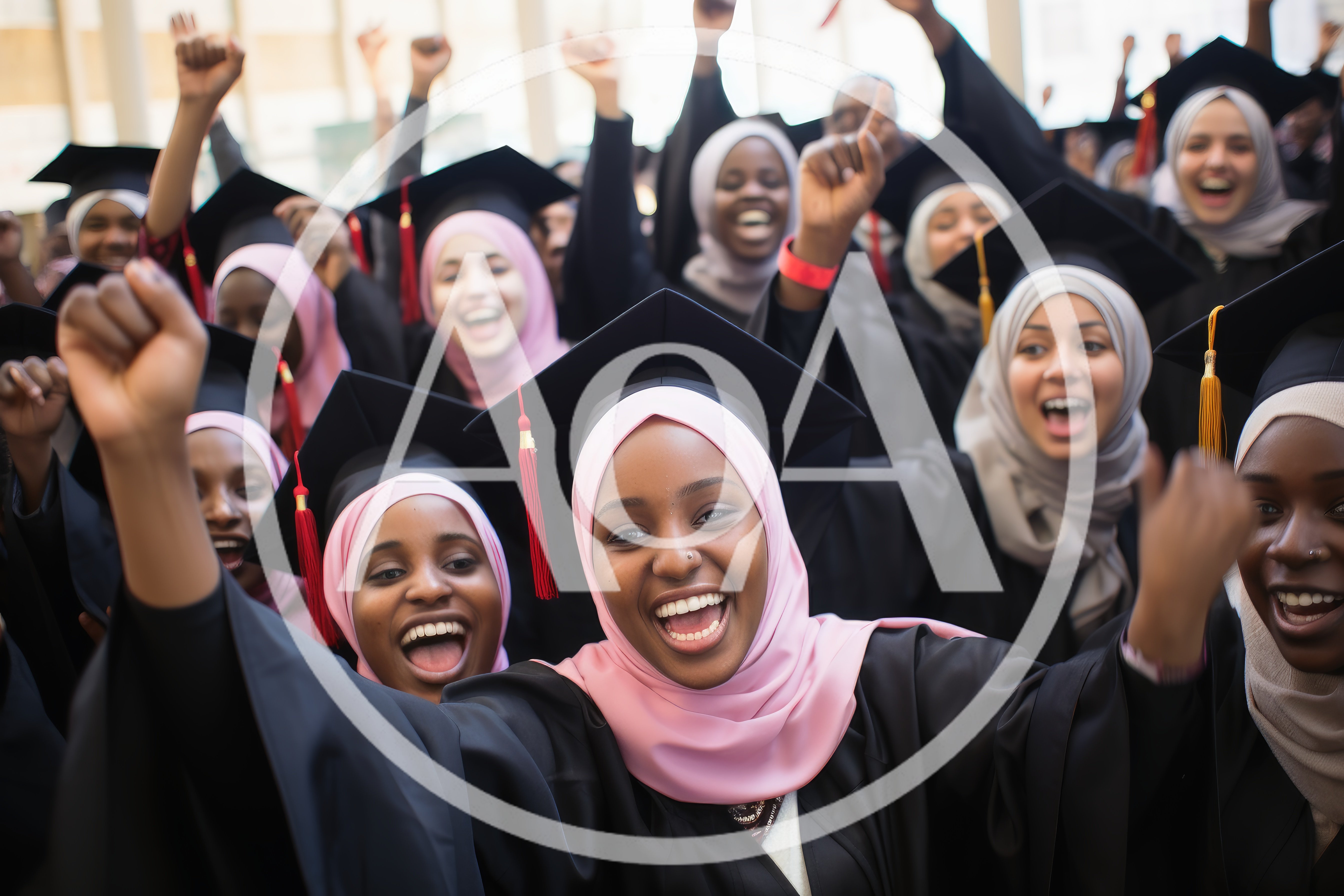 Diverse Group of Female Graduates Celebrating Success
