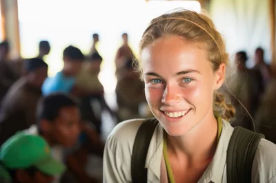 Young Woman Smiling During A Community Outreach Program