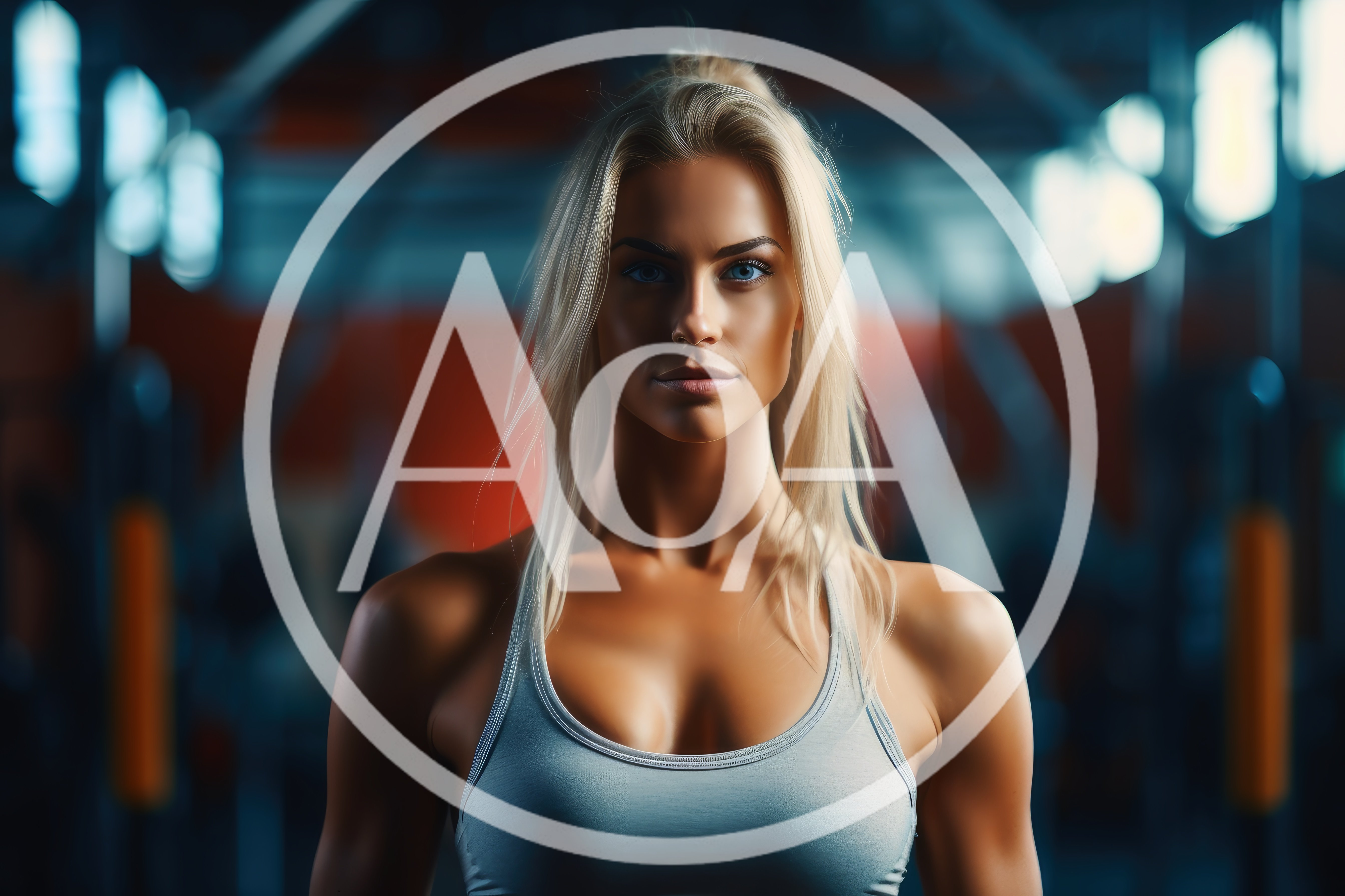 Fit Blonde Woman Standing In A Modern Gym