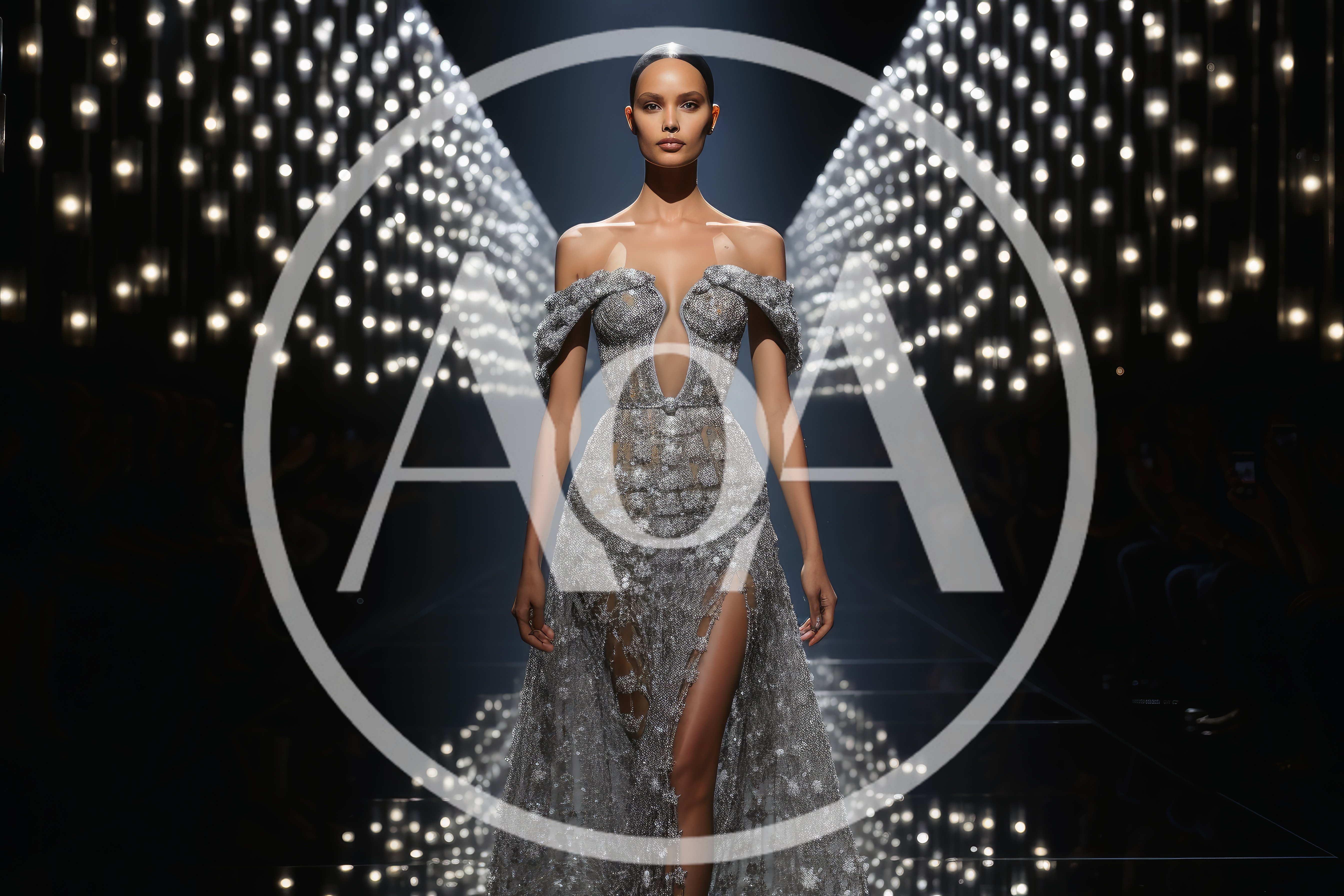 Fashion Model Walking On A High Fashion Runway