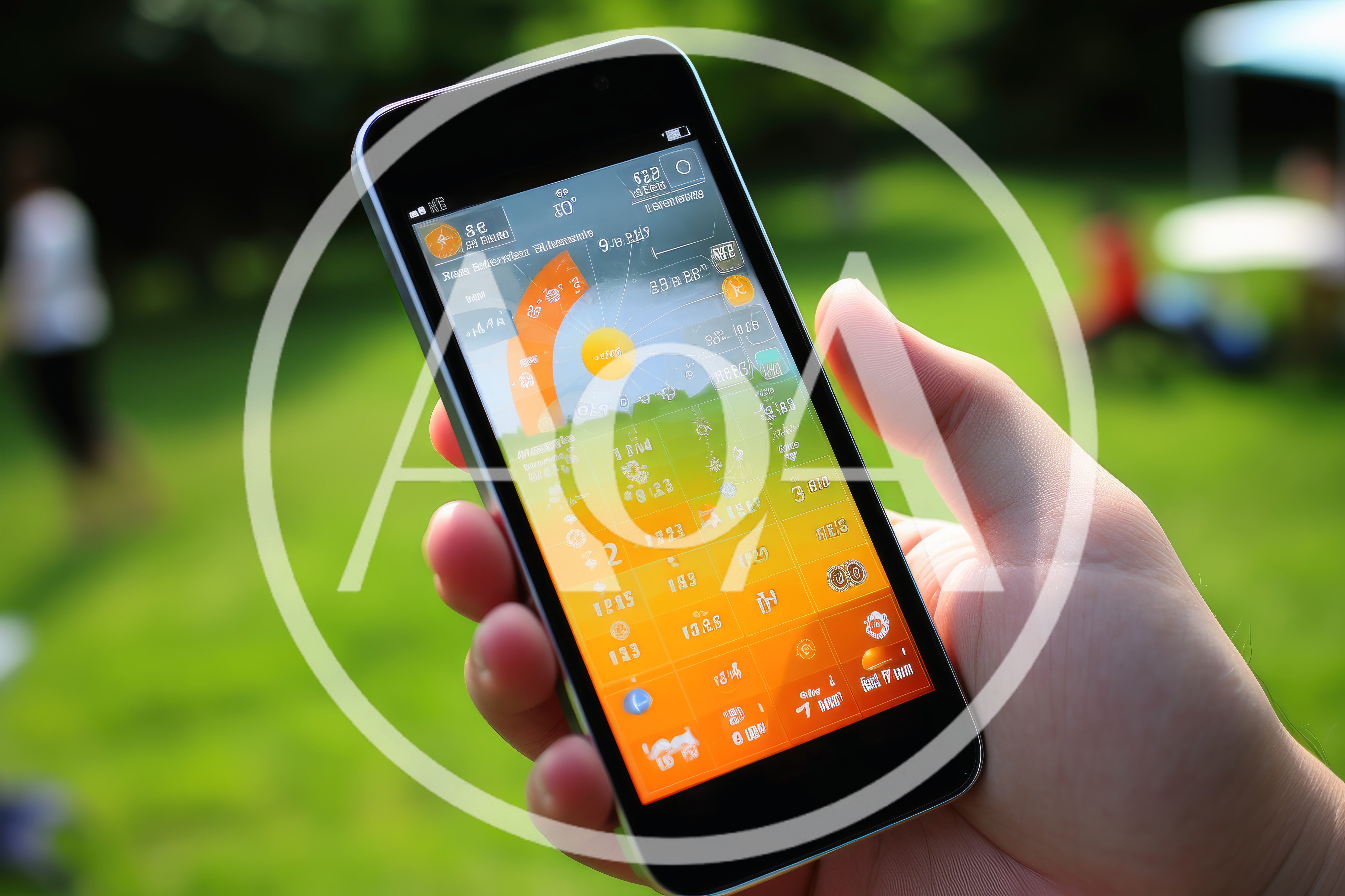 Person Holding Smartphone With Abstract Digital Interface