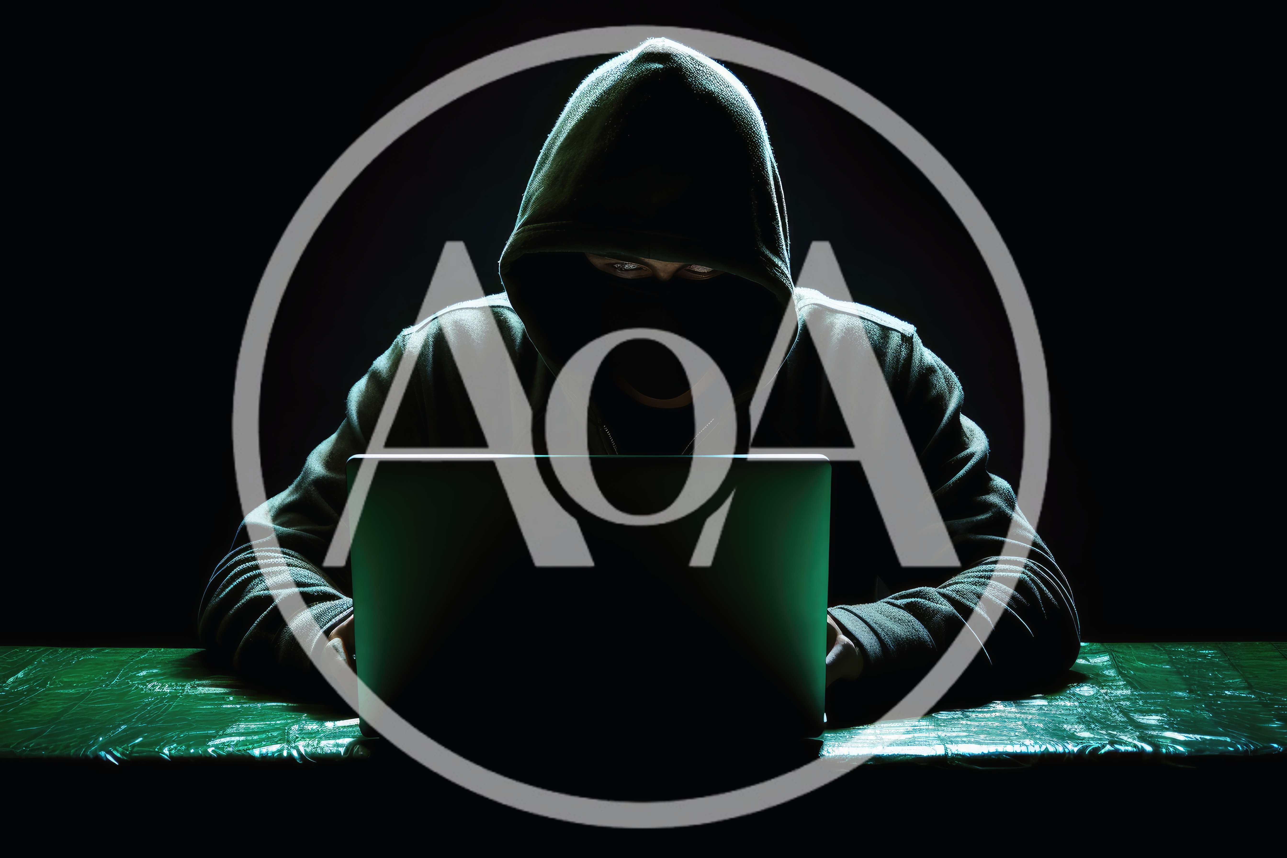 Hacker Wearing A Hoodie Working On A Laptop
