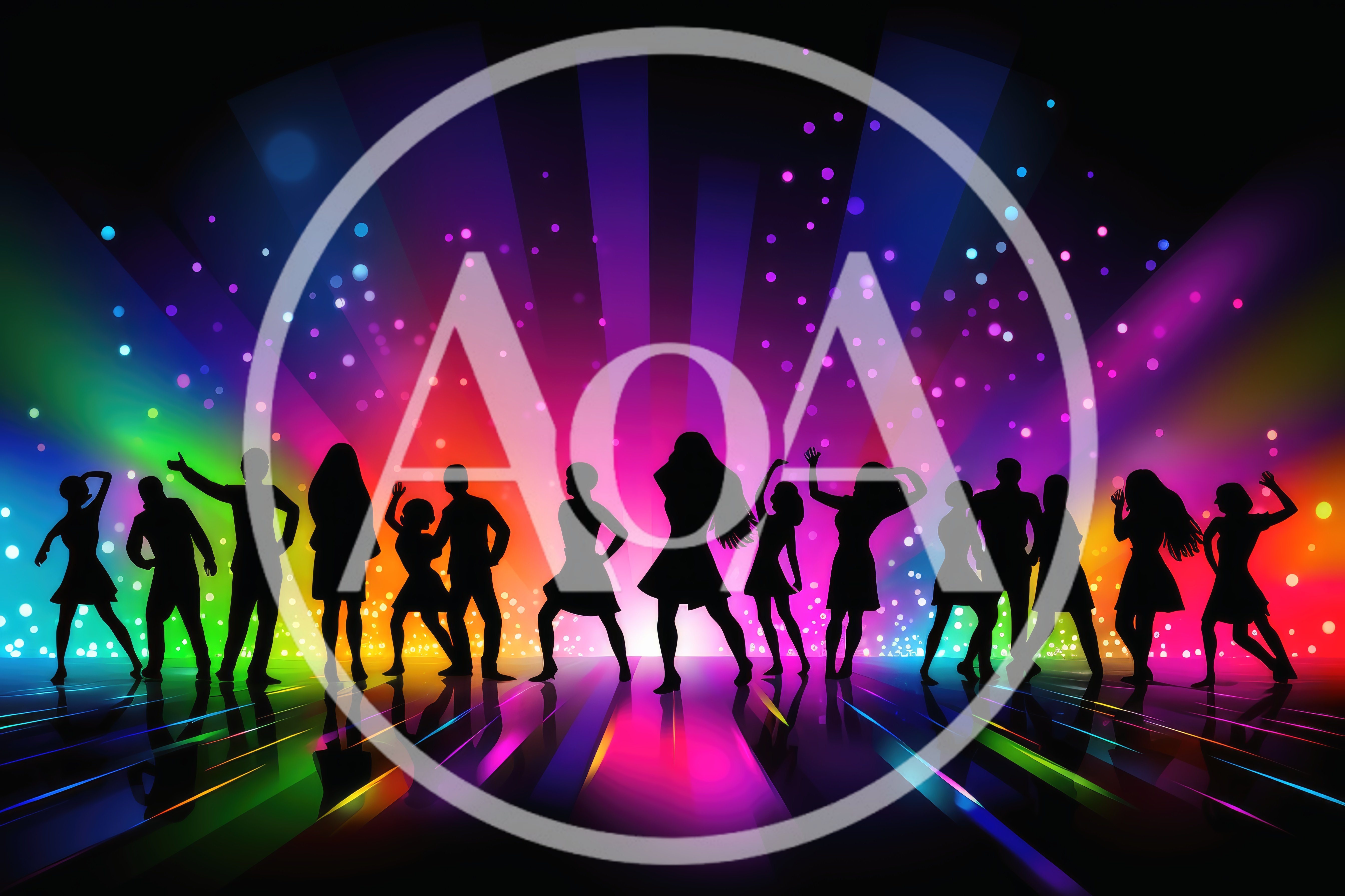 Silhouettes Of People Dancing At A Vibrant Nightclub
