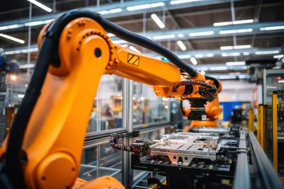 Industrial Robotic Arm Performing Precision Assembly