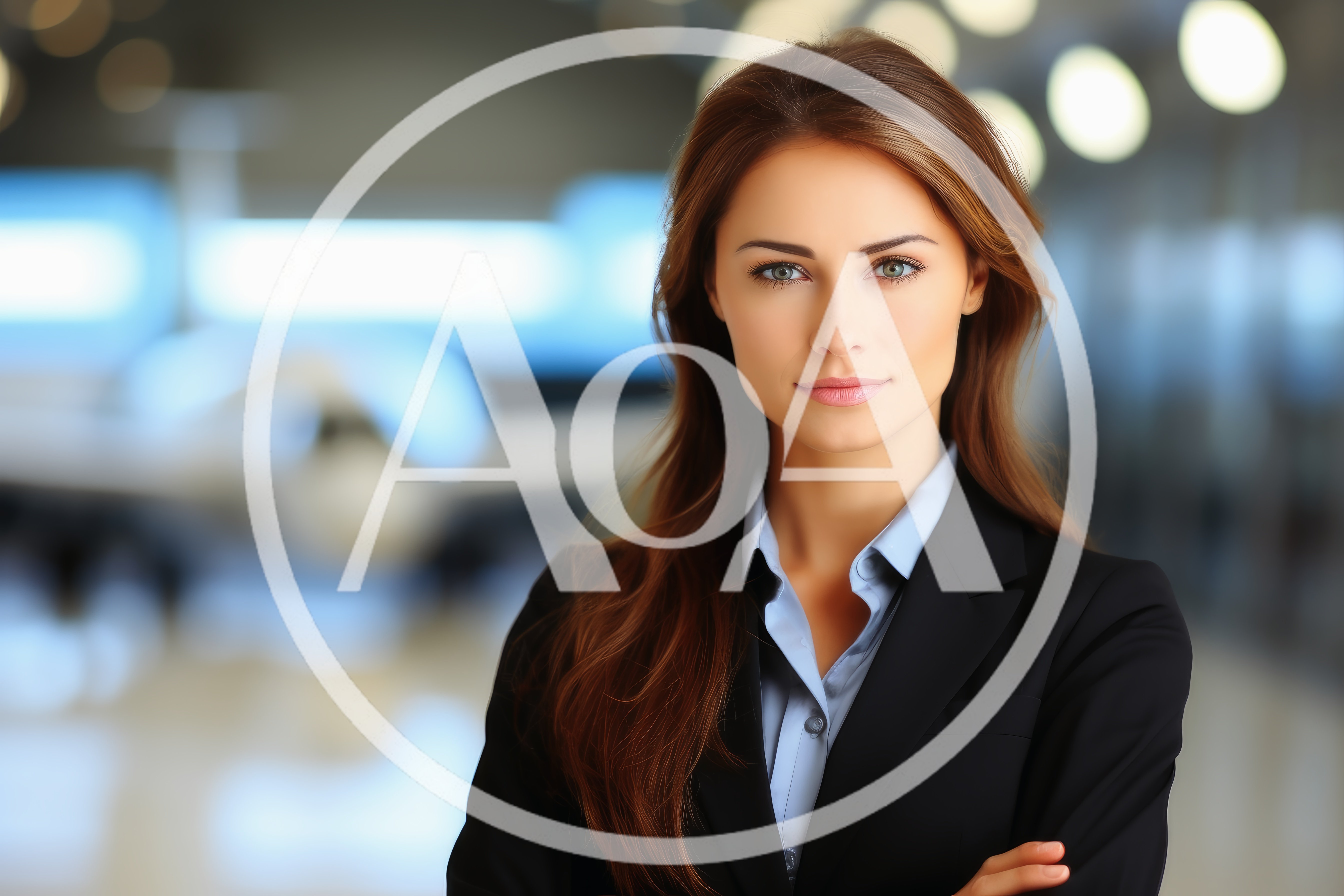 Professional Businesswoman Standing In A Modern Office Setting