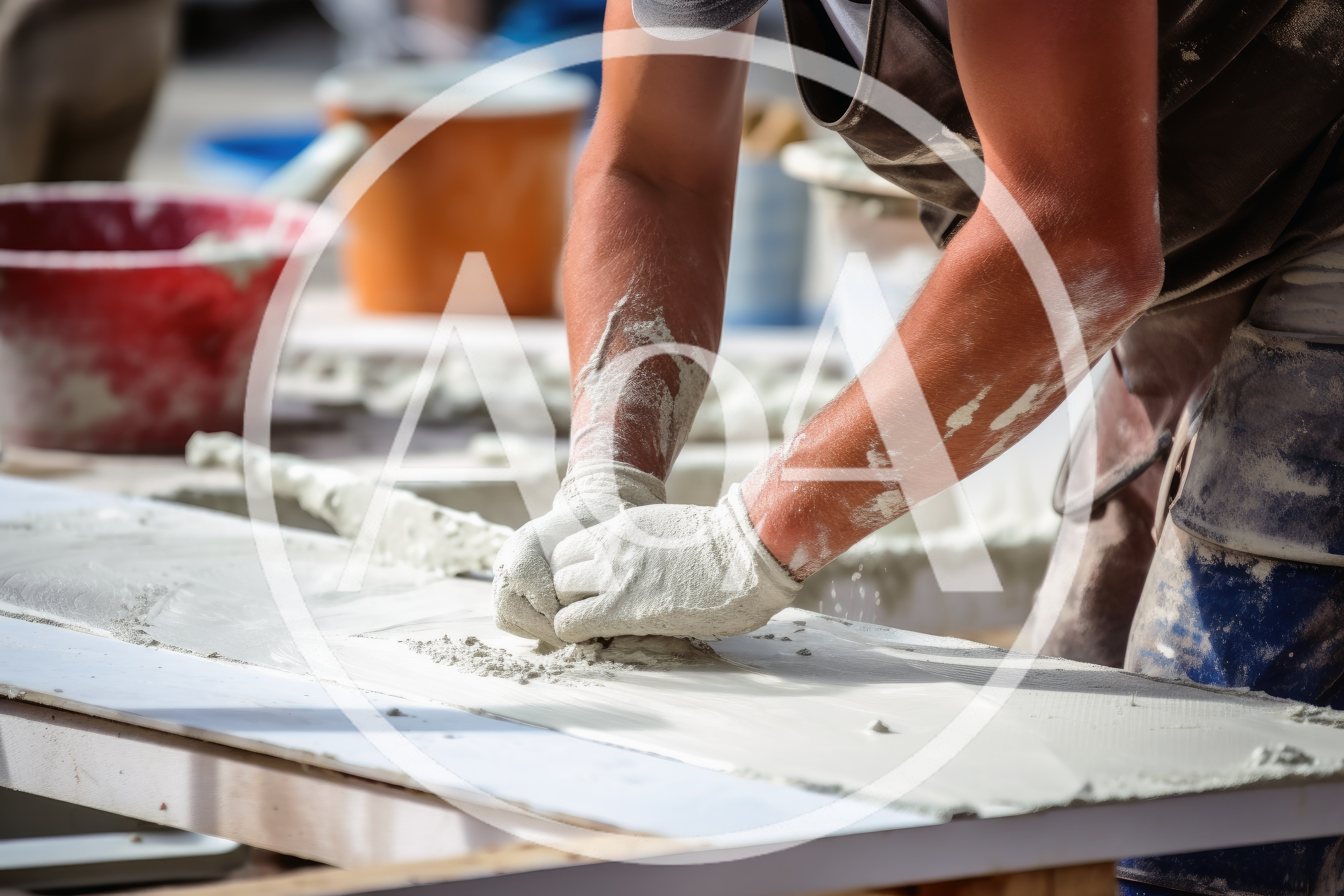 Construction Worker Applying Plaster To A Surface