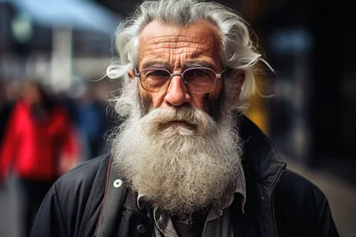 Portrait Of An Elderly Man With A Long Beard