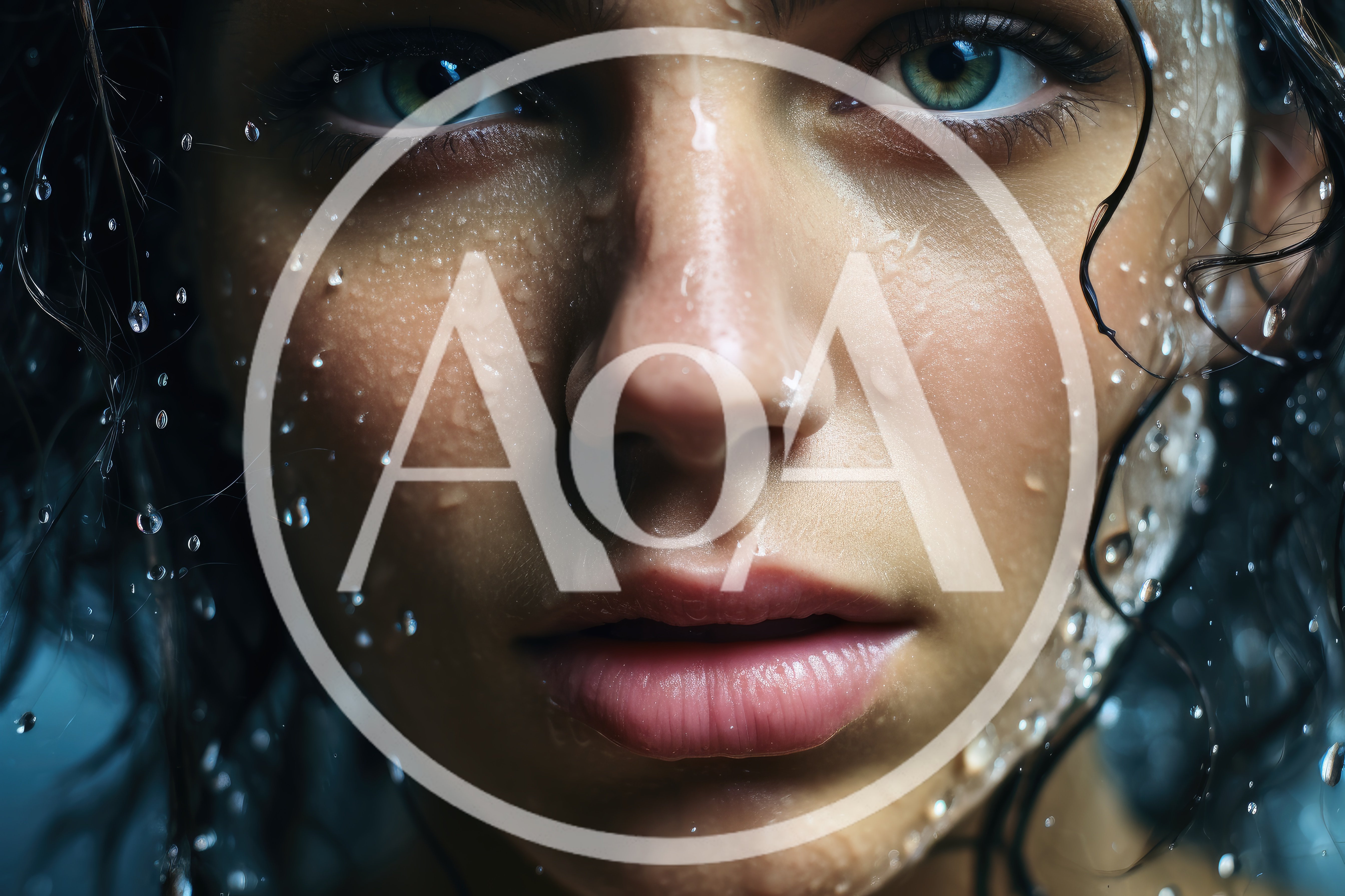 Close Up Portrait Of A Woman With Wet Skin