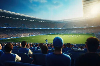 Crowded Stadium During A Professional Soccer Match
