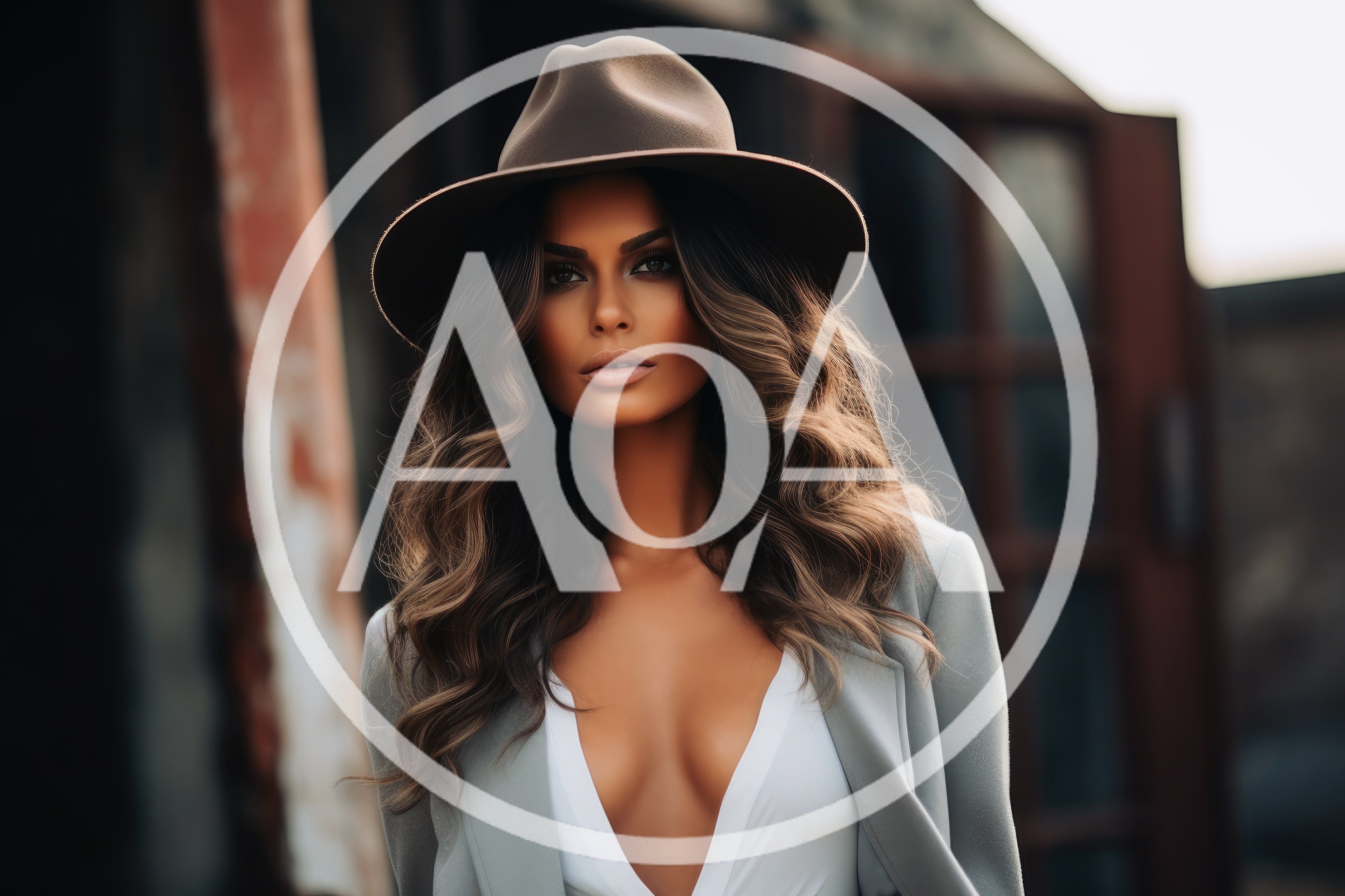 Portrait Of A Stylish Woman In A Fedora Hat