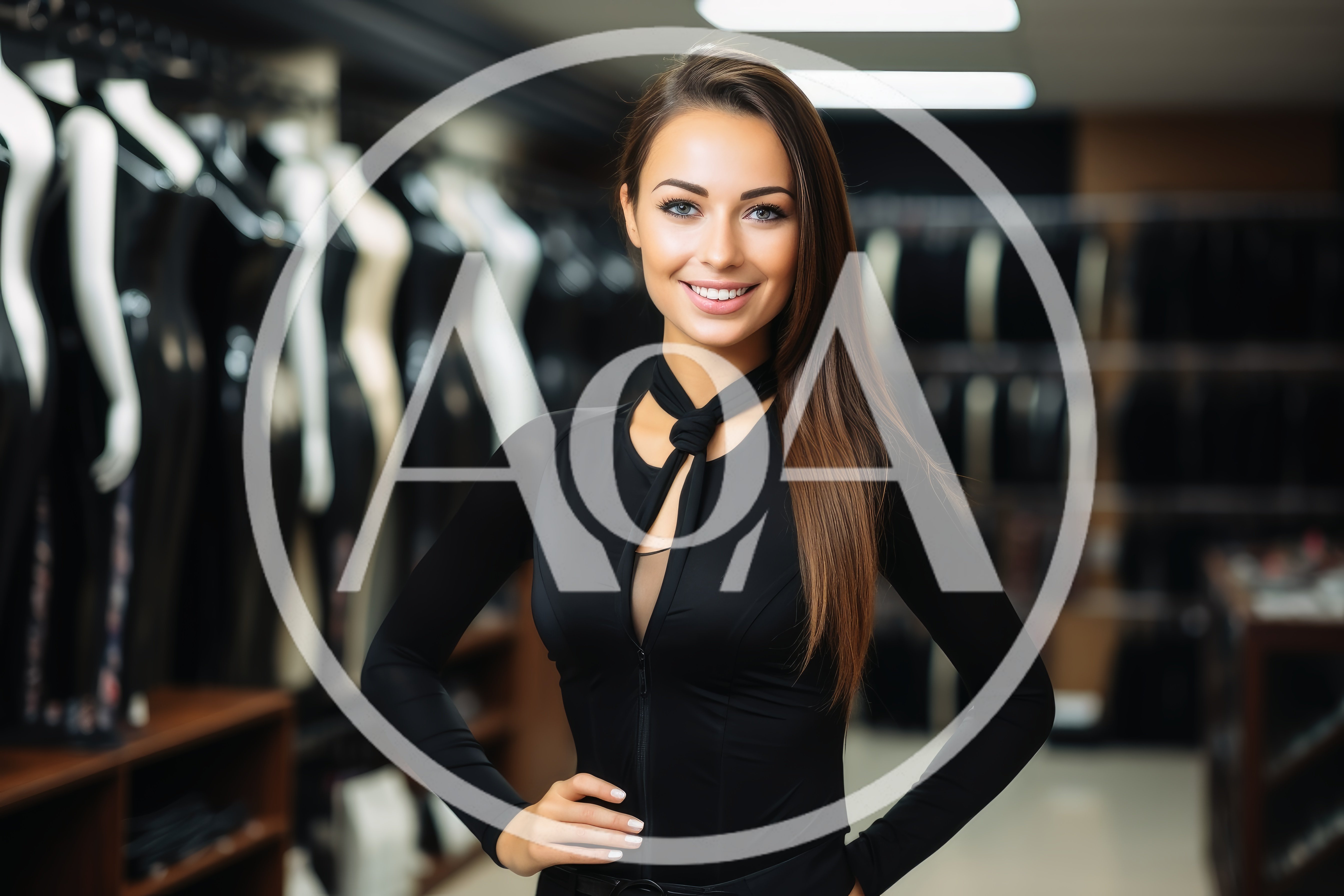 Smiling Female Fashion Consultant Standing In Clothing Store
