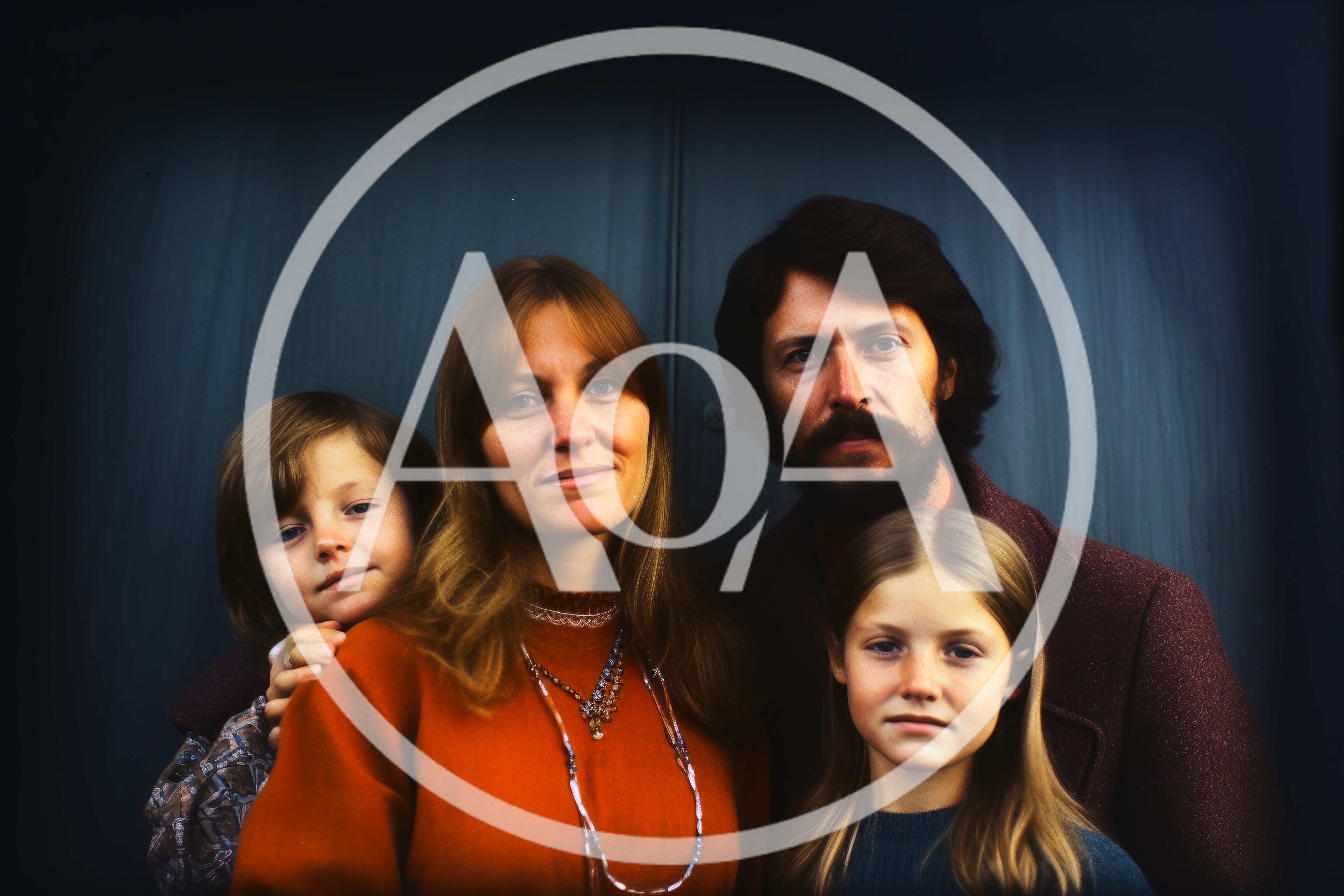 Portrait Of A Family In Vintage Style