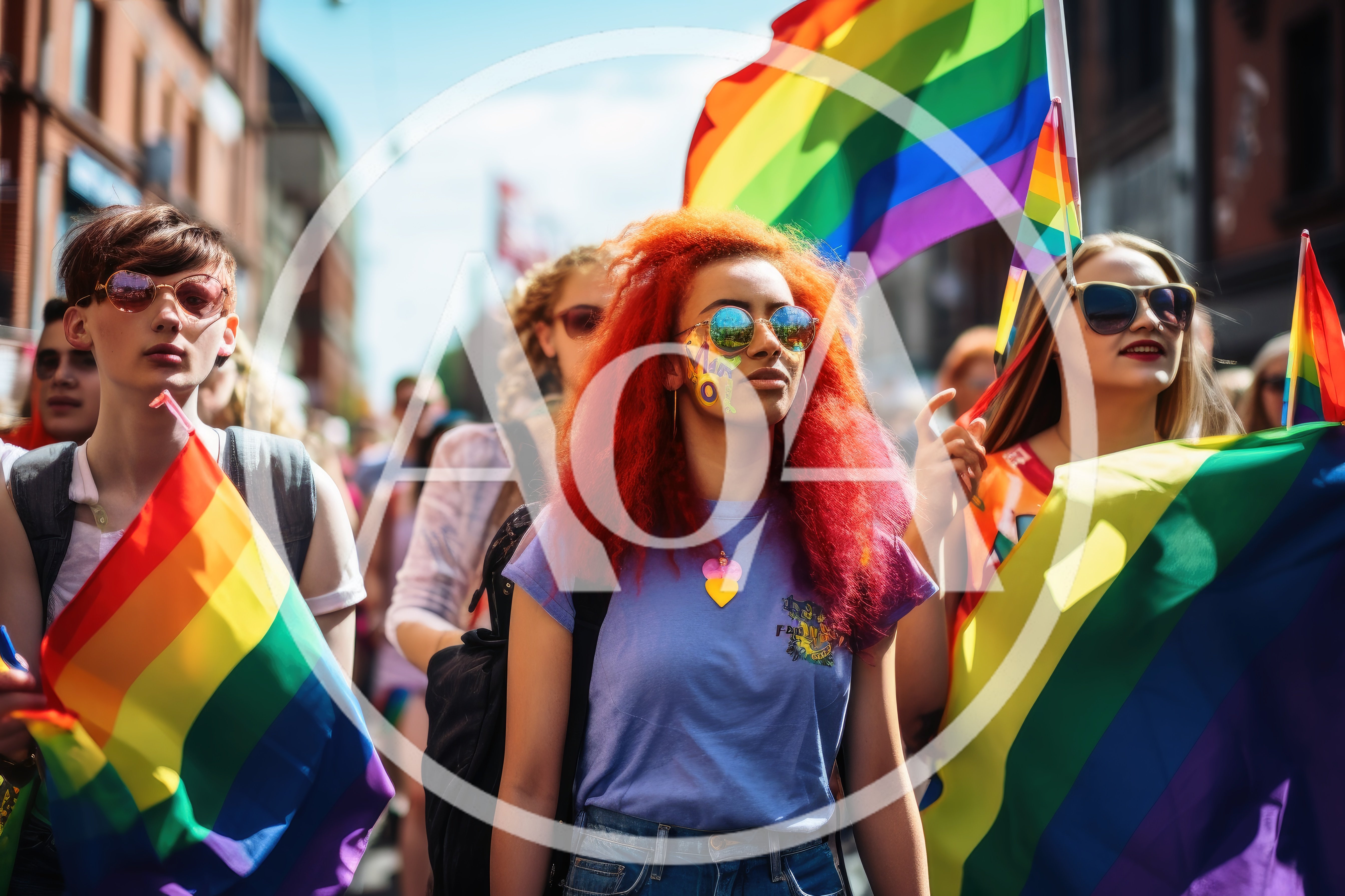 Diverse Group Participating In A Vibrant Pride Parade
