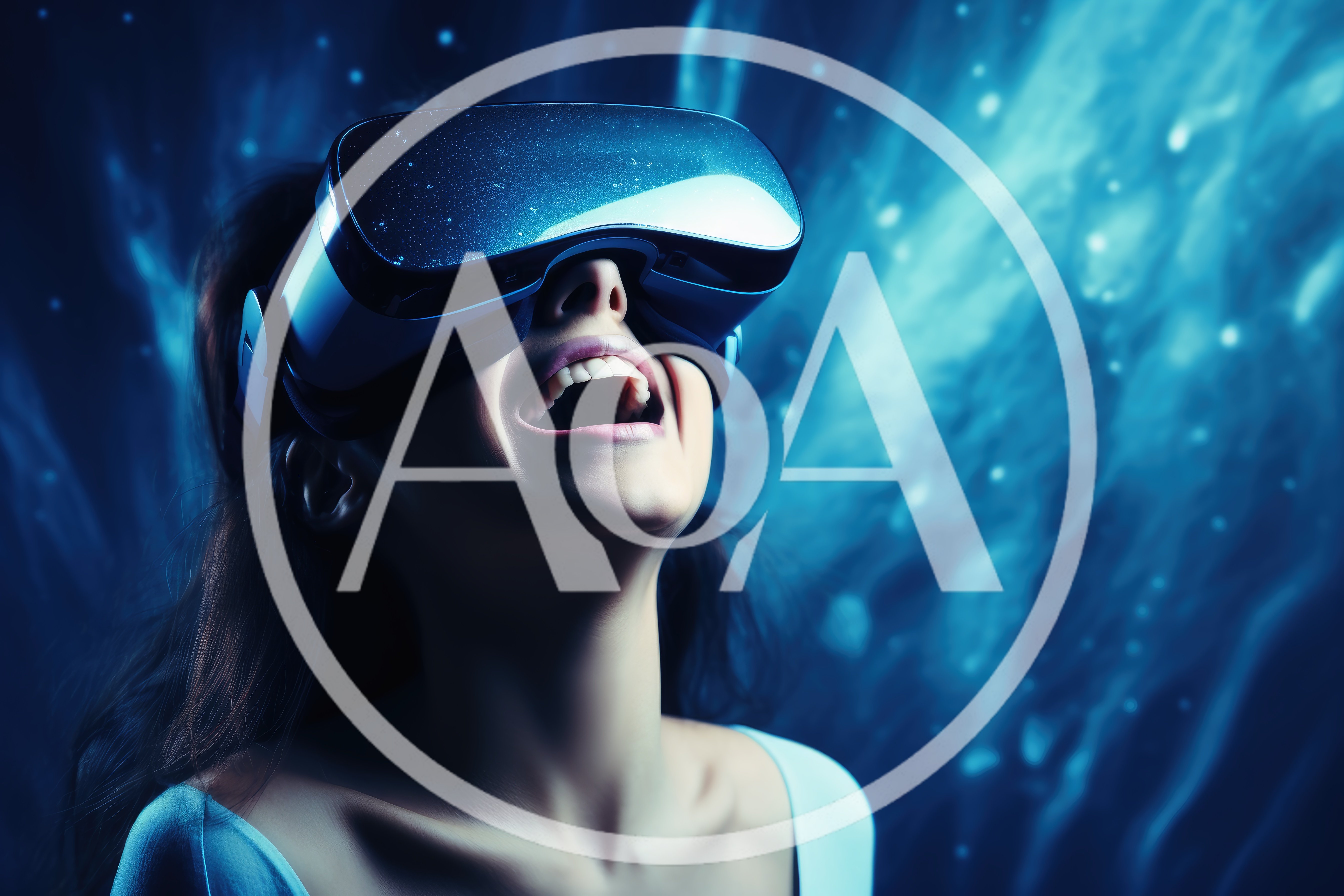 Young Woman Experiencing Immersive Virtual Reality Headset