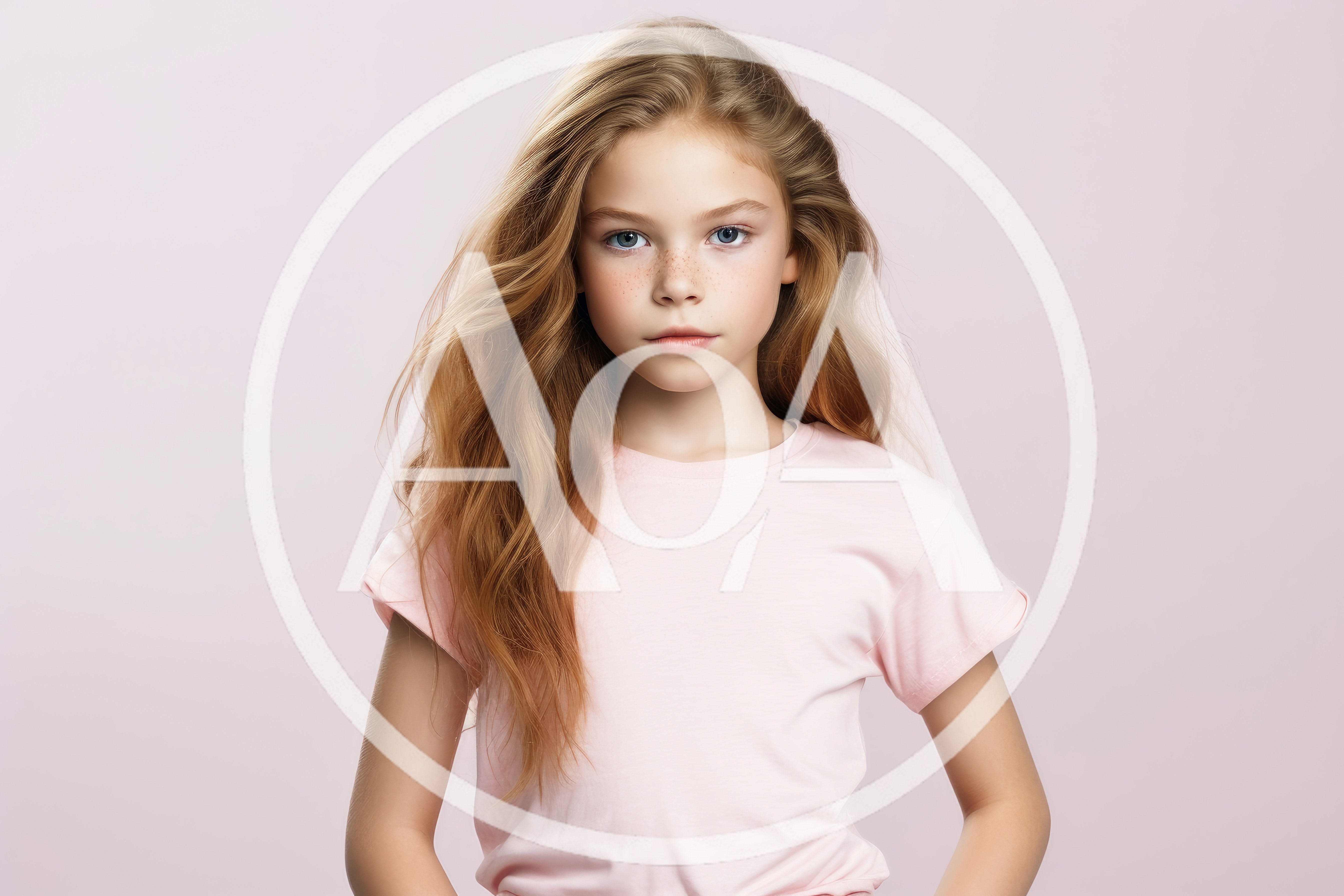 Portrait Of A Young Girl With Long Wavy Hair