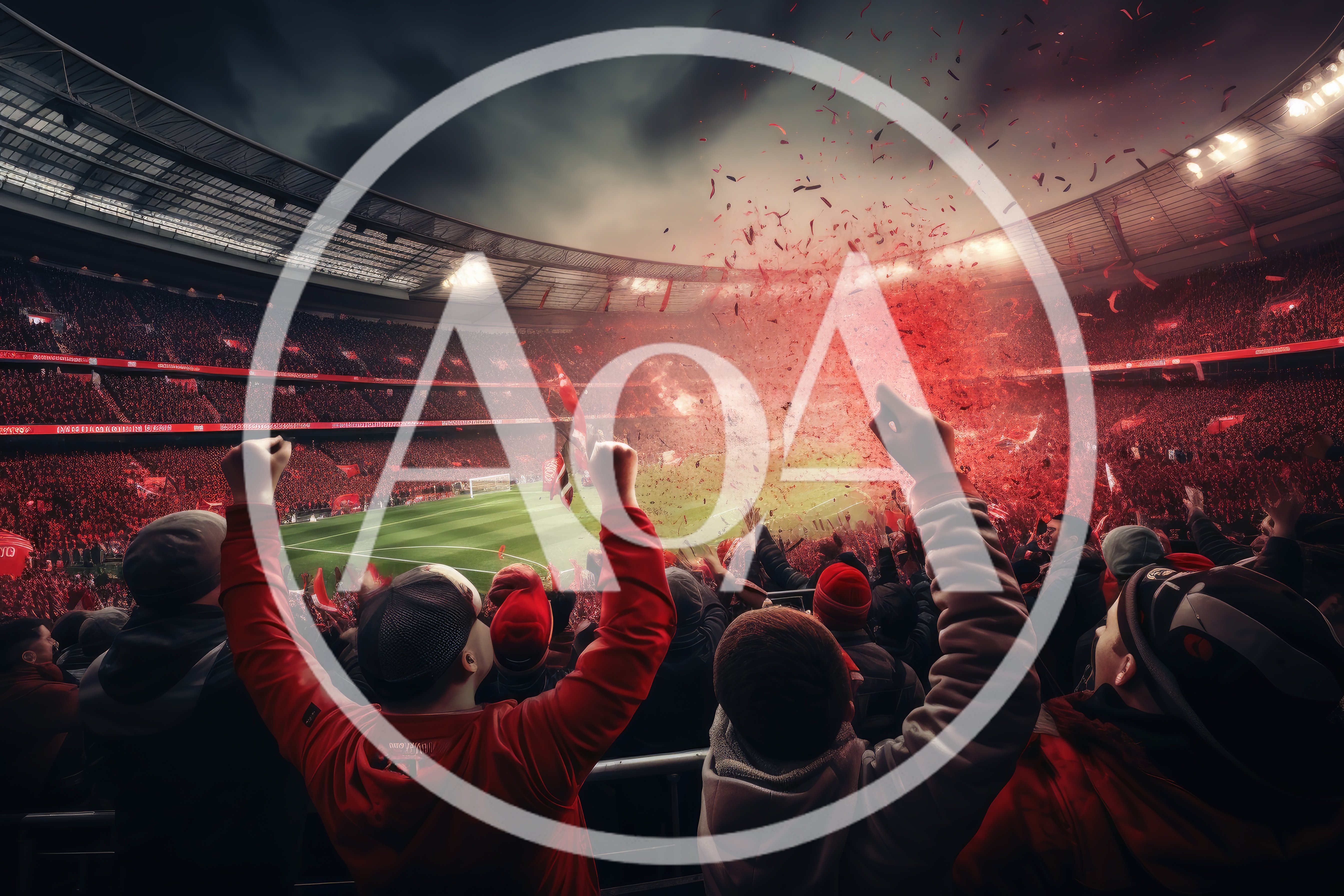 Passionate Soccer Fans Celebrating Goal In Stadium