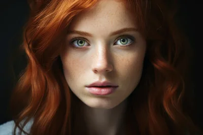 Portrait Of A Young Woman With Red Hair