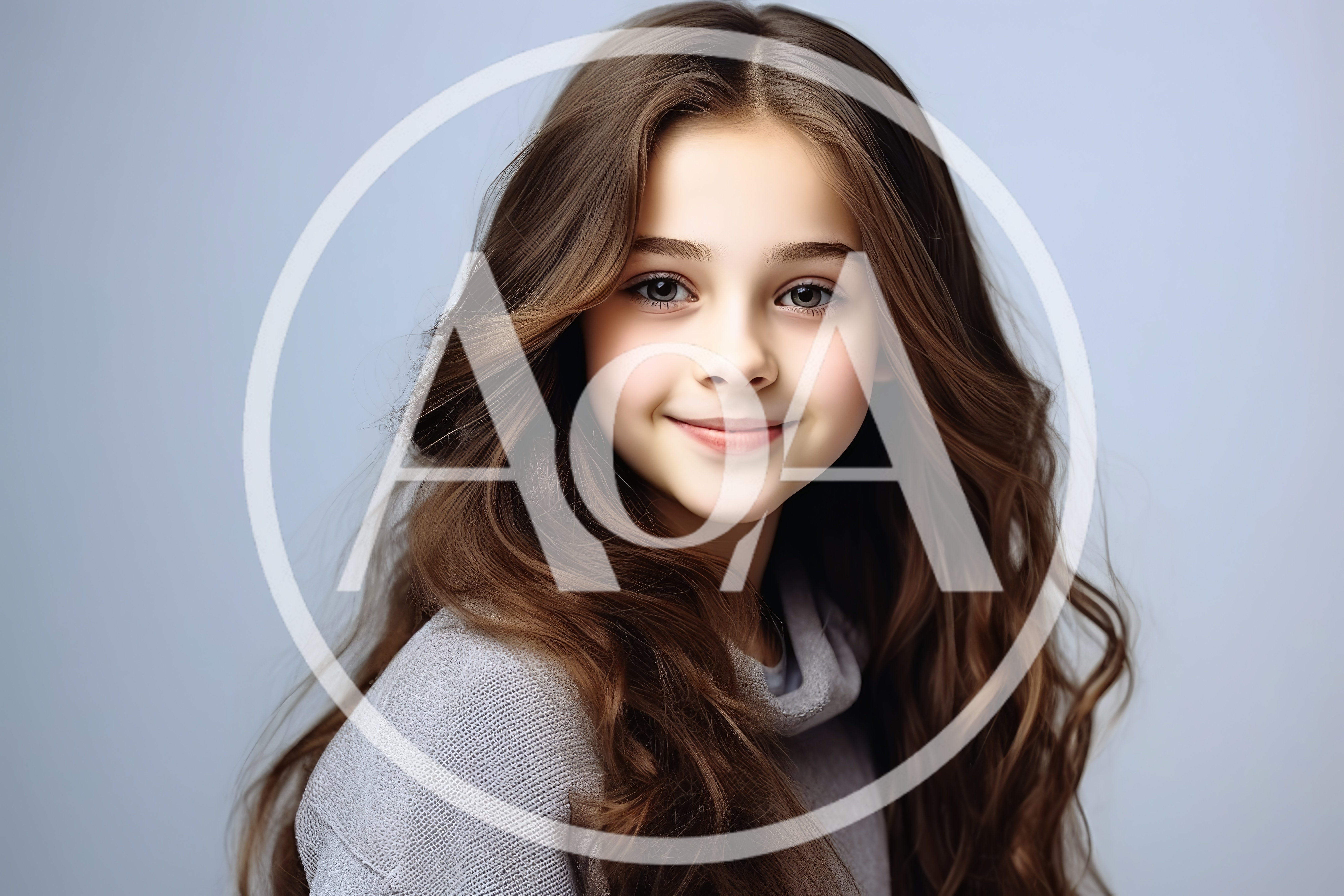 Portrait Of A Smiling Young Girl With Wavy Hair