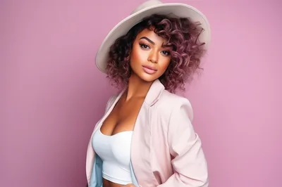 Stylish Young Woman Wearing A Fedora And Blazer
