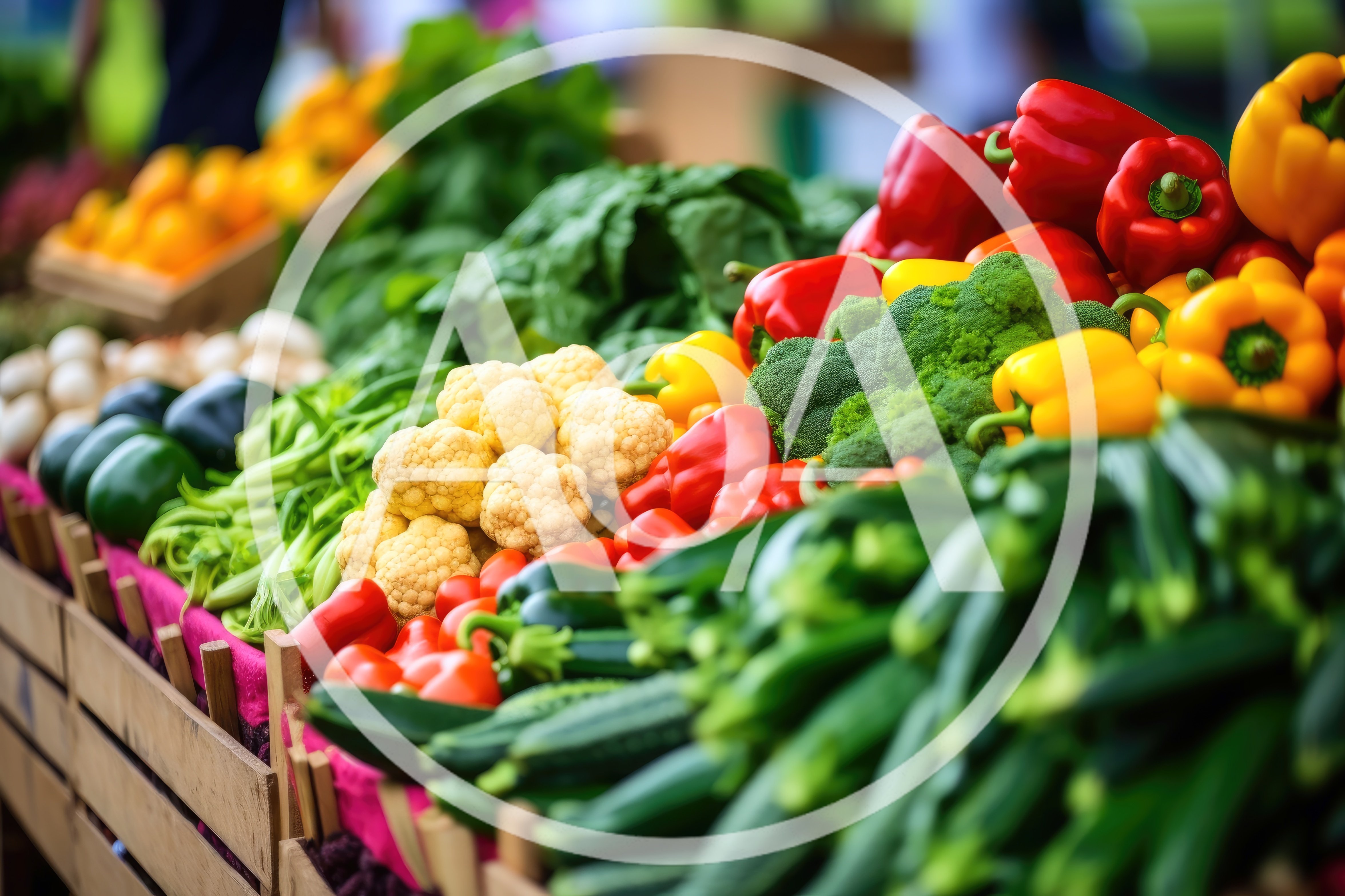 Fresh Organic Vegetables Displayed At Farmers Market