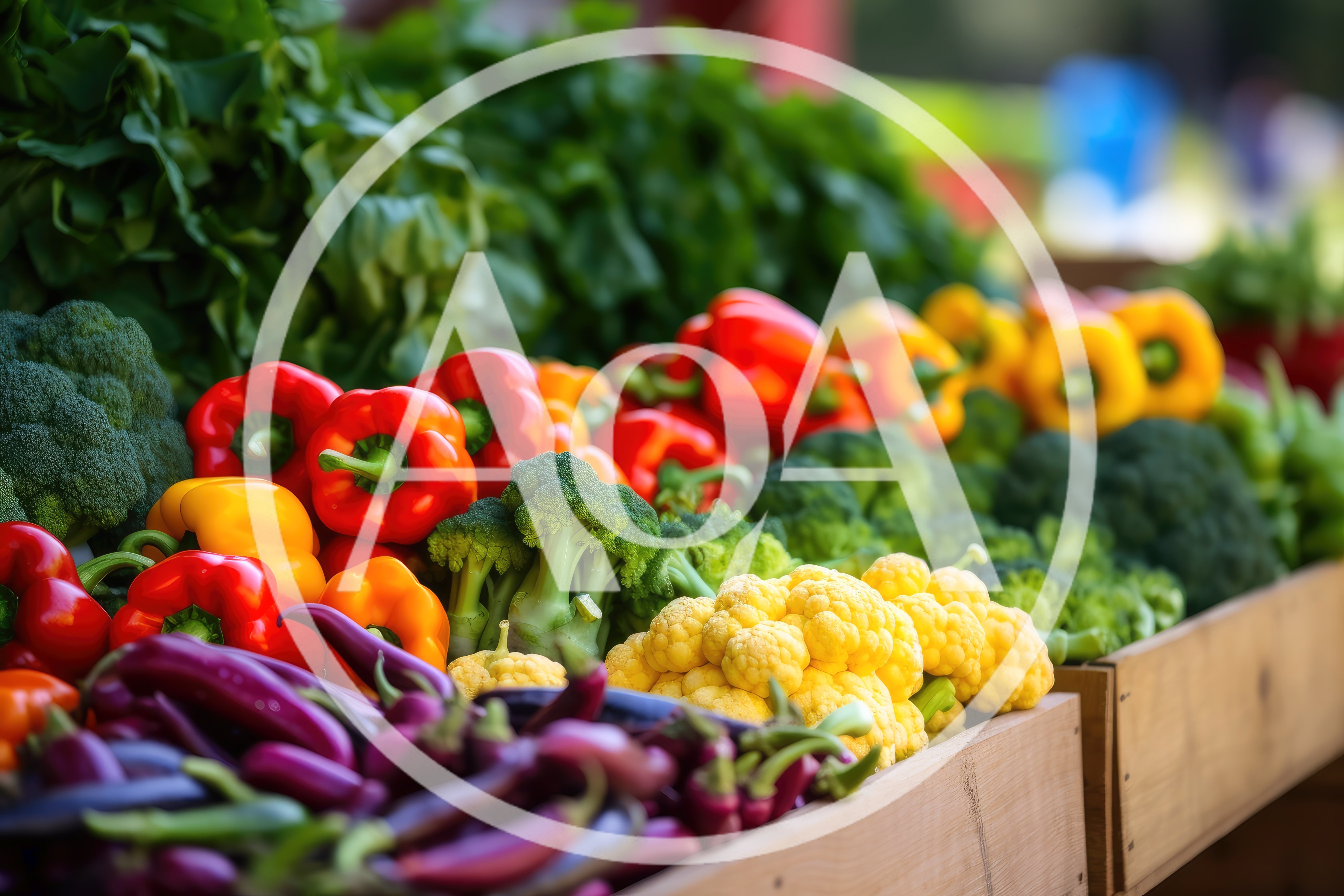 Fresh Organic Vegetables Displayed At Farmers Market