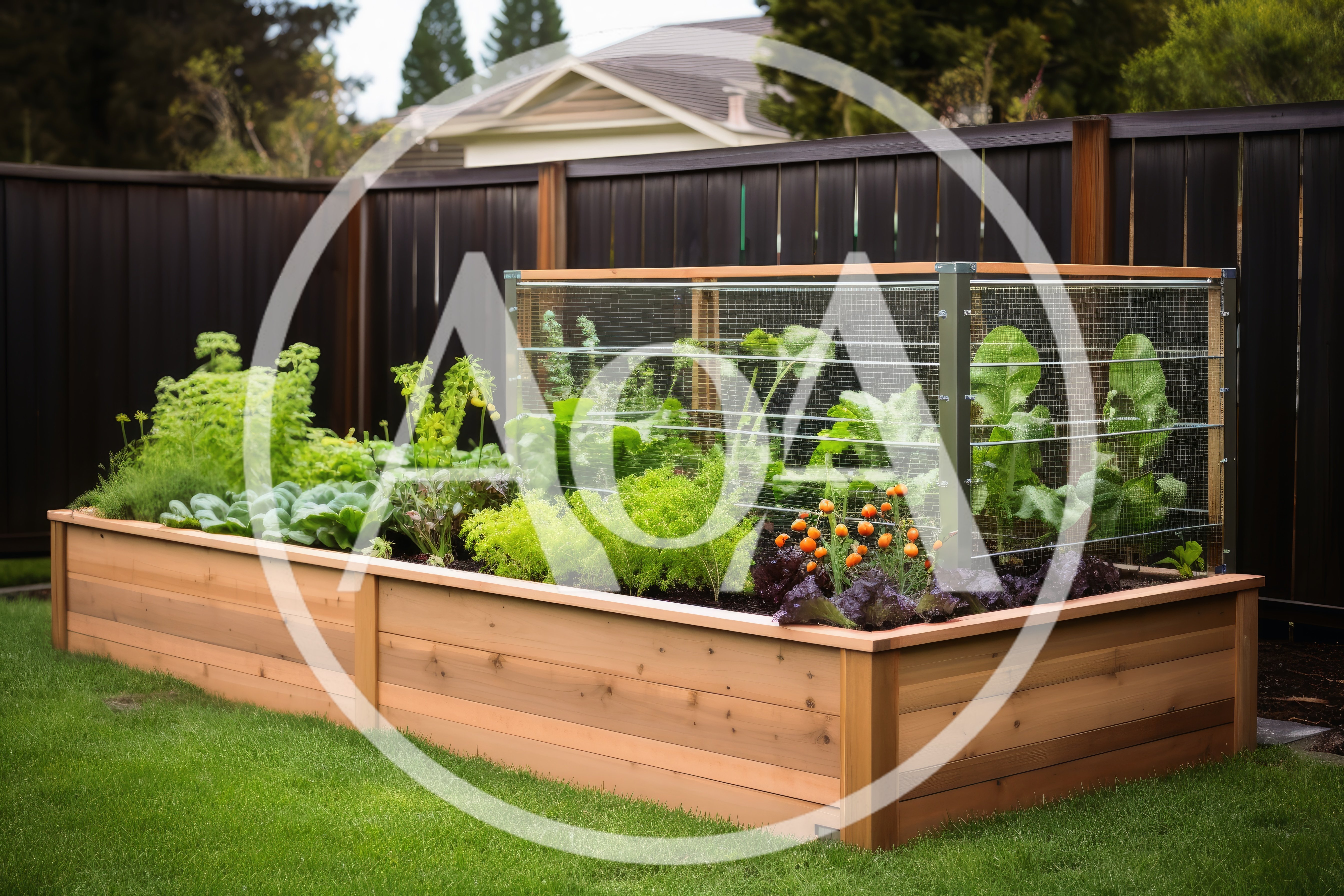 Raised Garden Bed With Protective Wire Cage