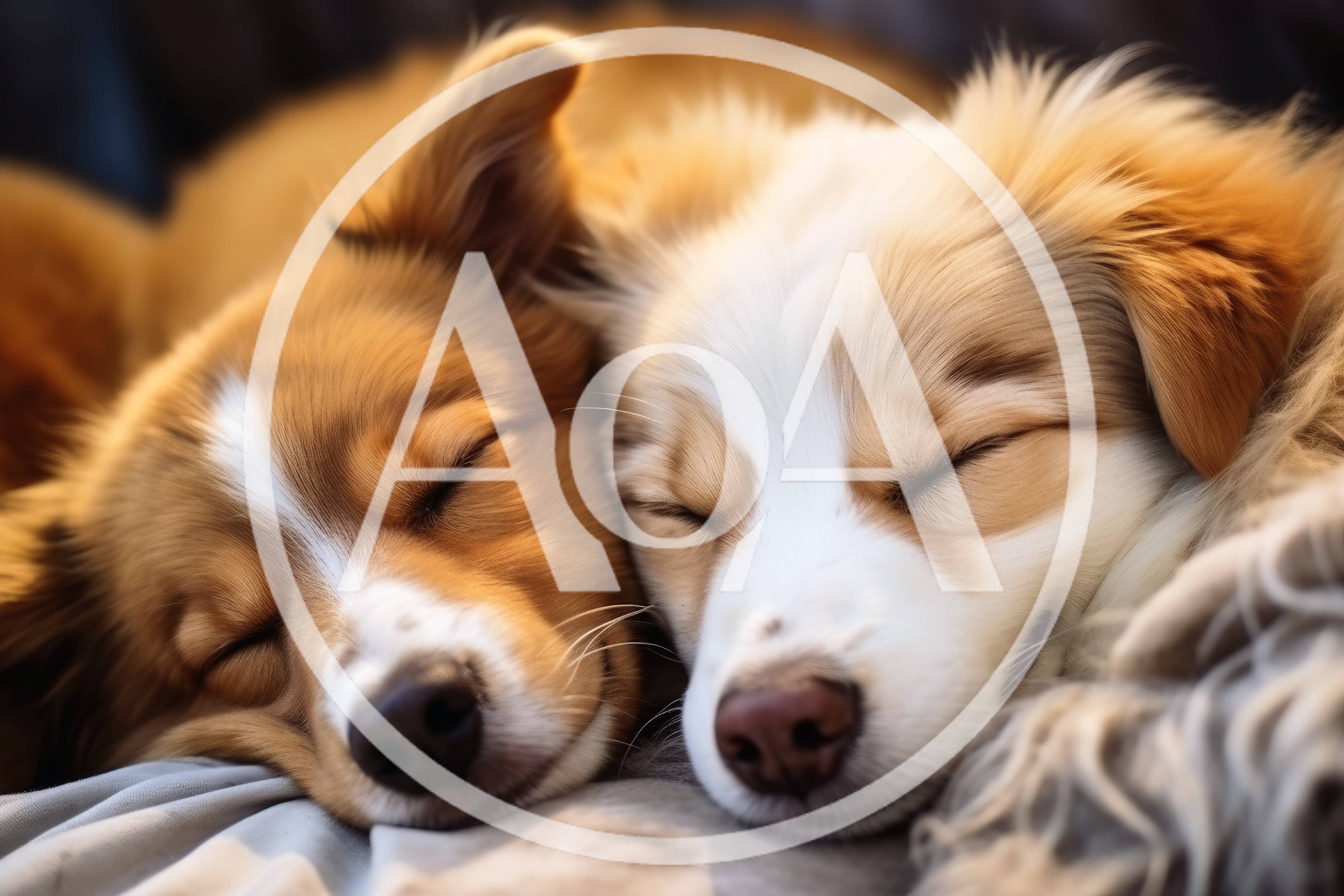 Two Adorable Puppies Sleeping Together Peacefully