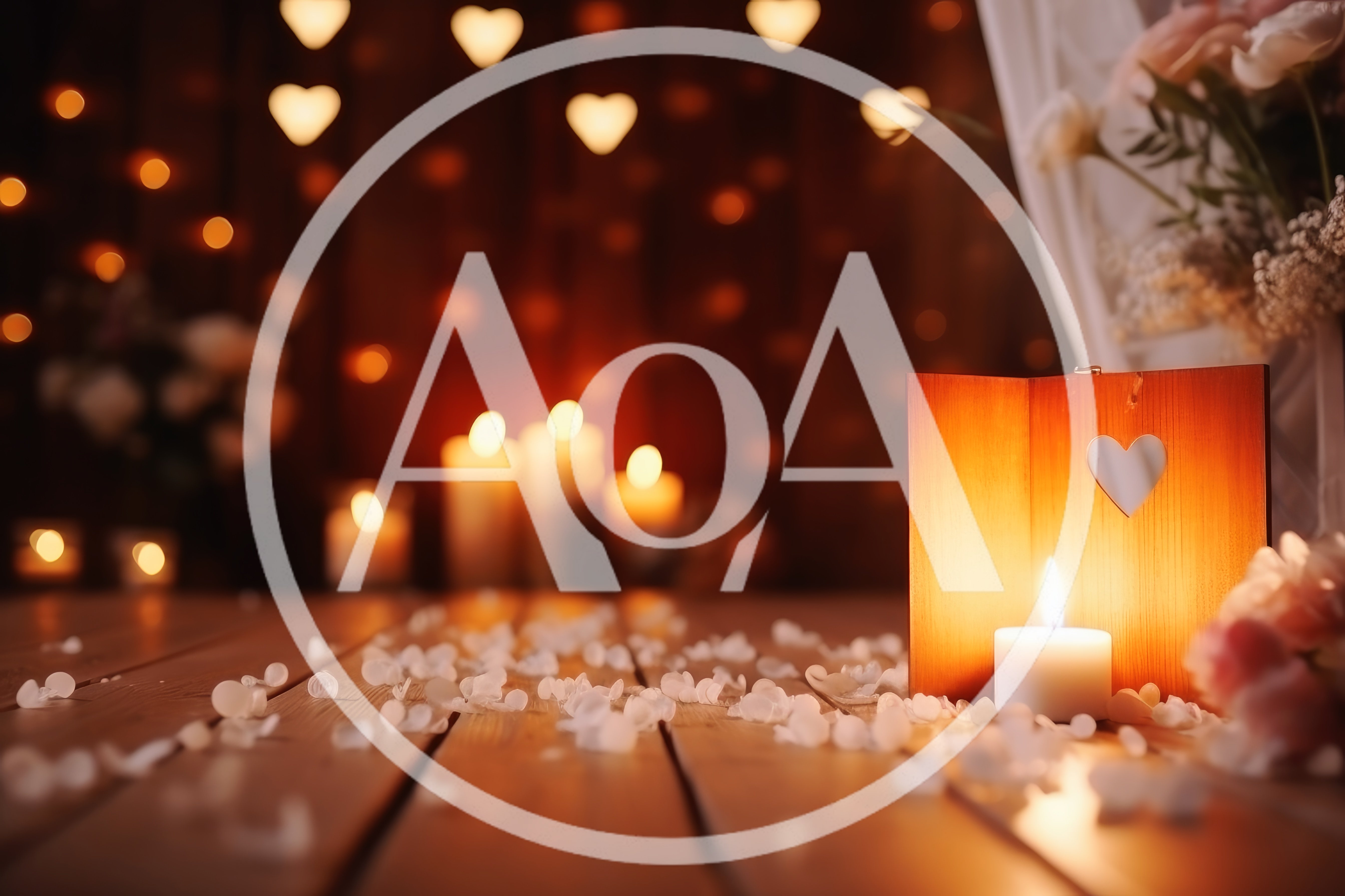 Romantic Candlelight Setting With Heart Shaped Decorations