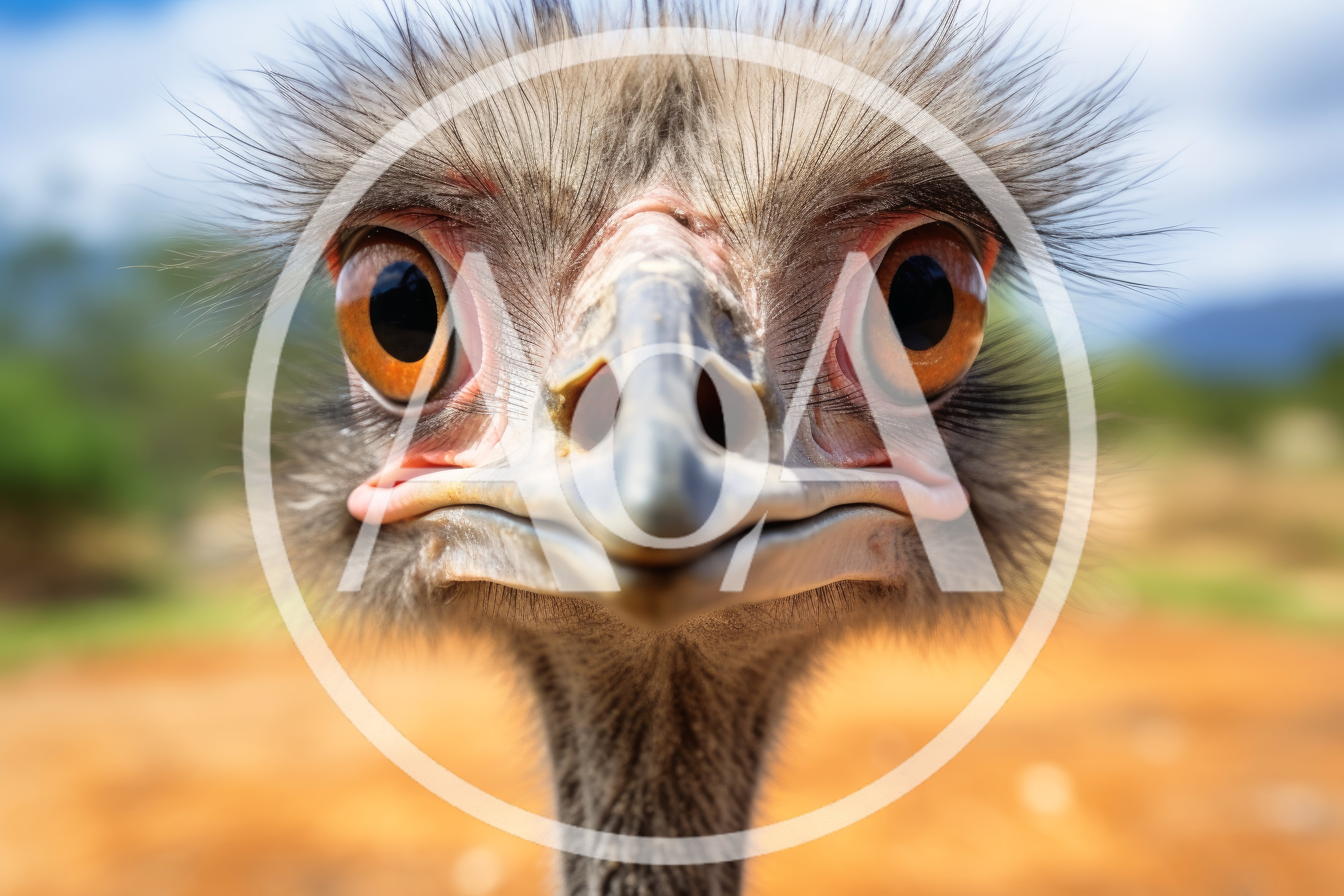 Extreme Close Up Portrait Of An Emu