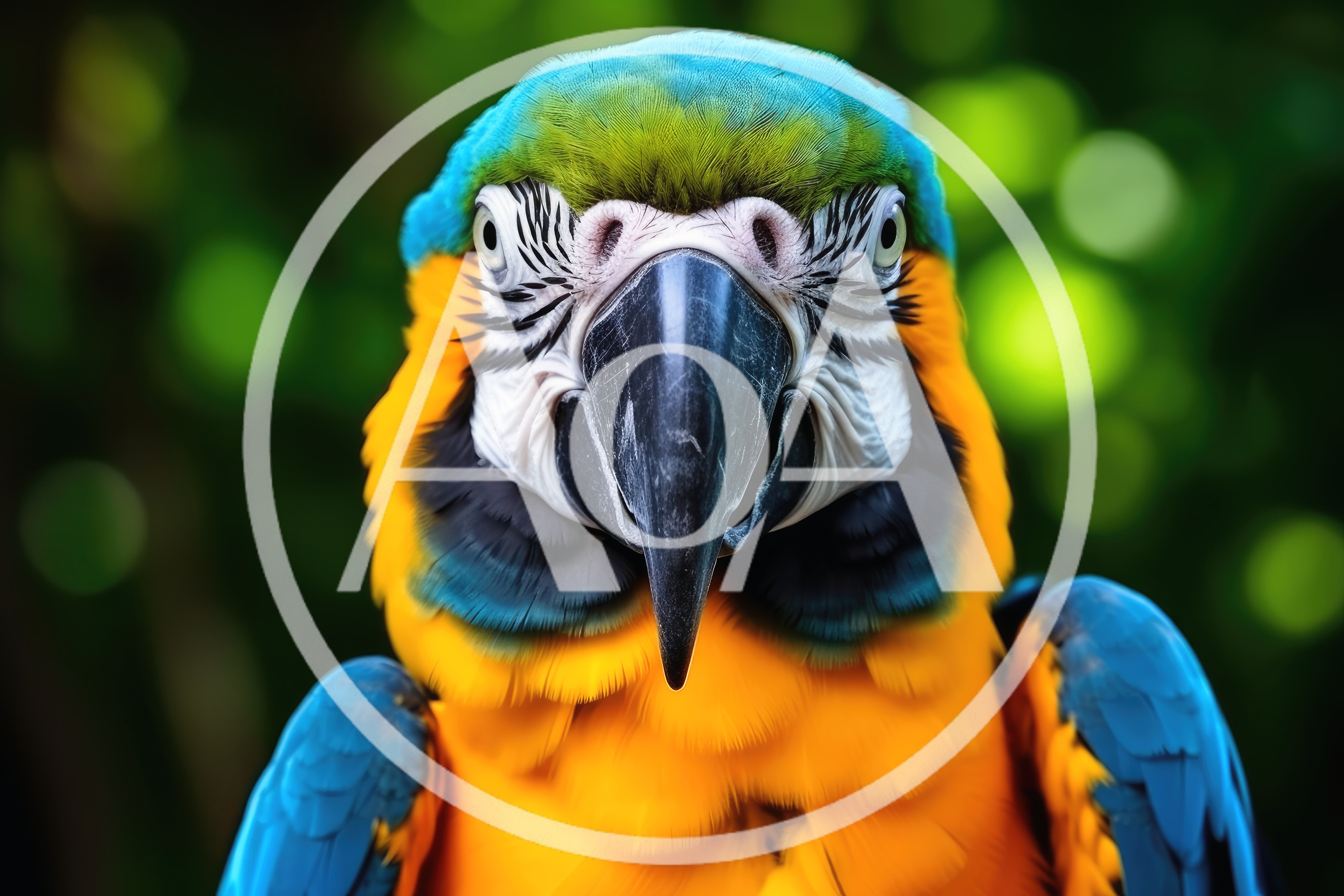 Close Up Portrait Of A Blue And Gold Macaw