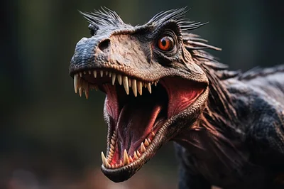 Close Up Portrait Of A Ferocious Feathered Raptor