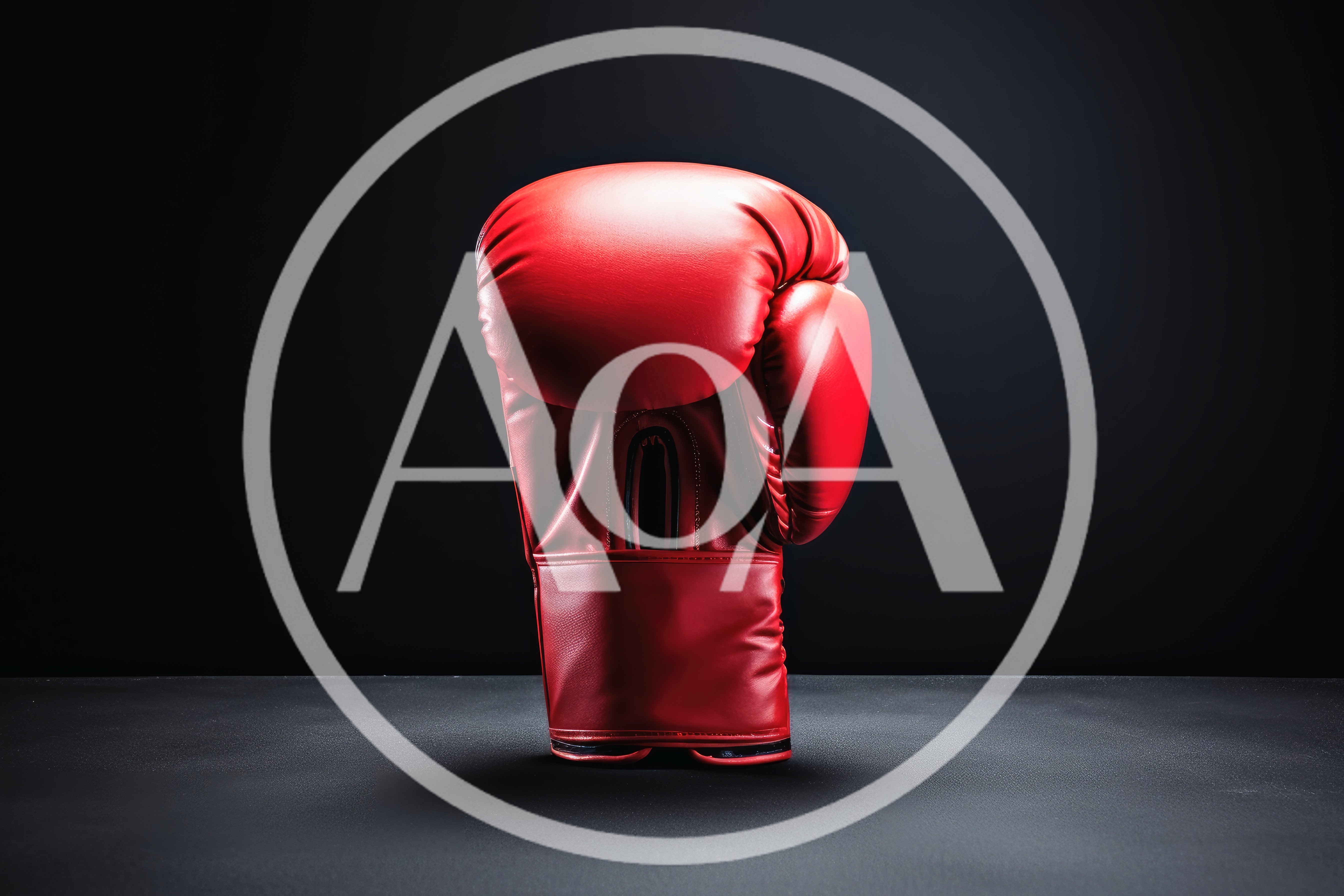 Single Red Boxing Glove on Dark Background