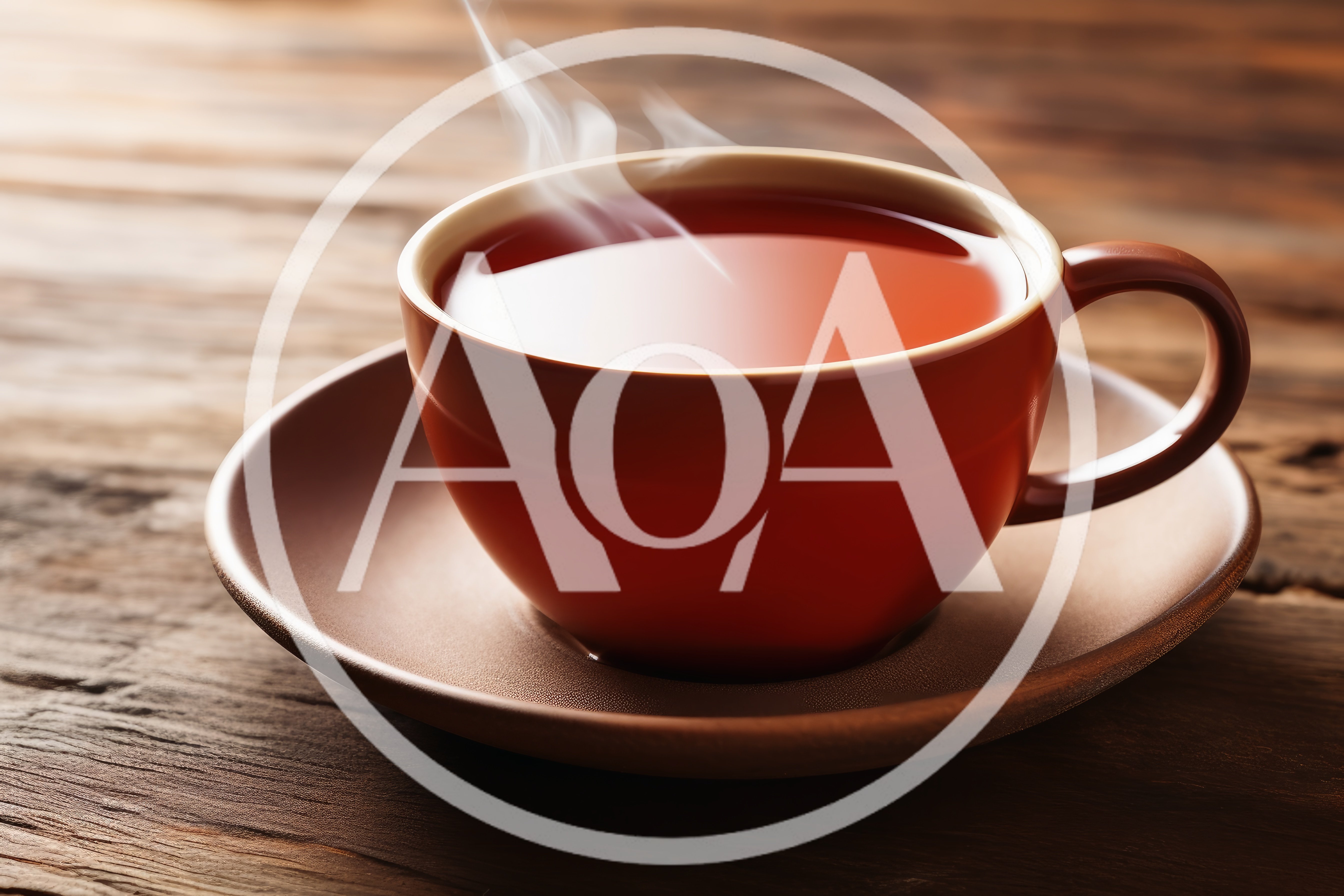 Steaming Cup Of Hot Tea On Wooden Table