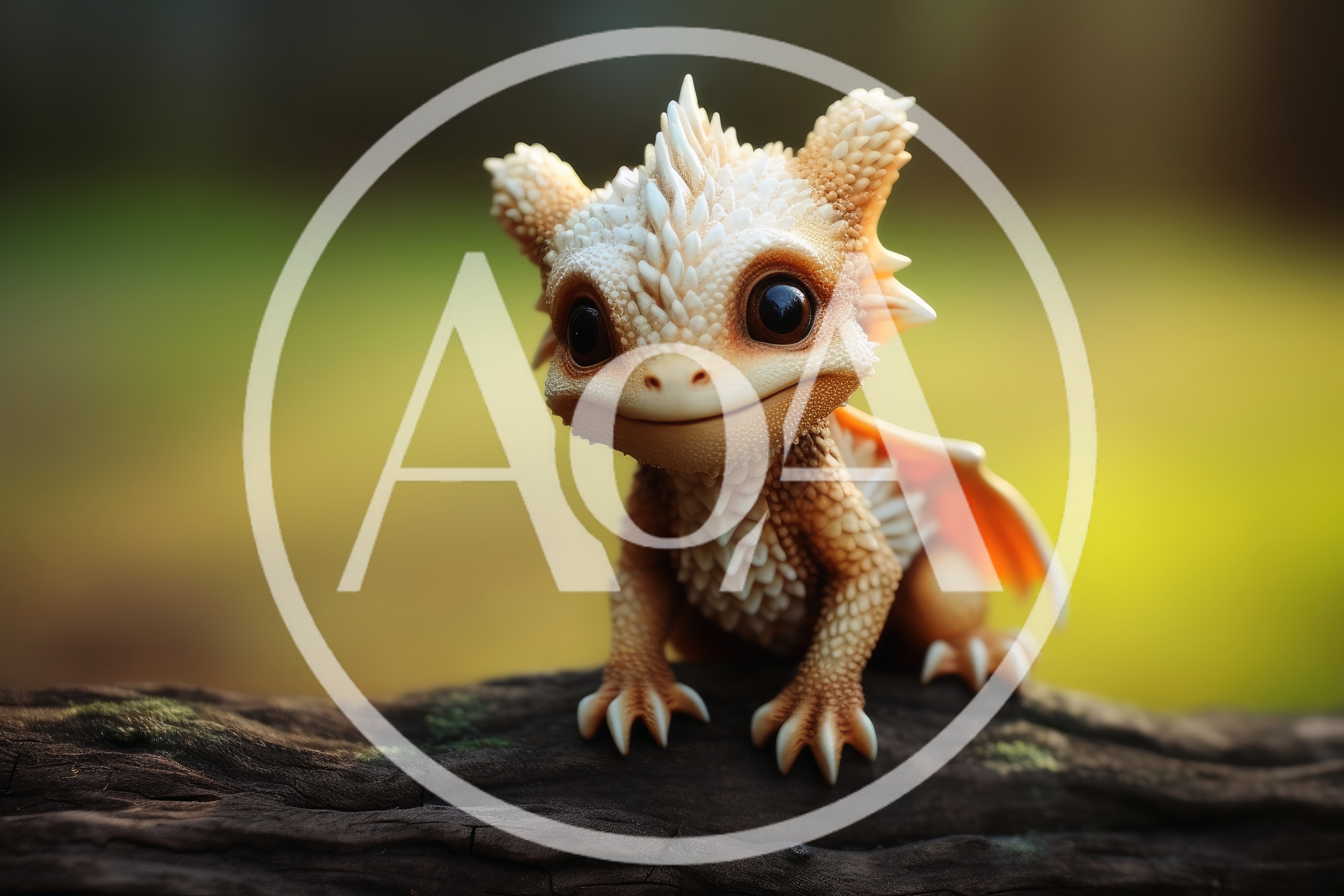 Cute Baby Dragon Perched On A Tree Branch