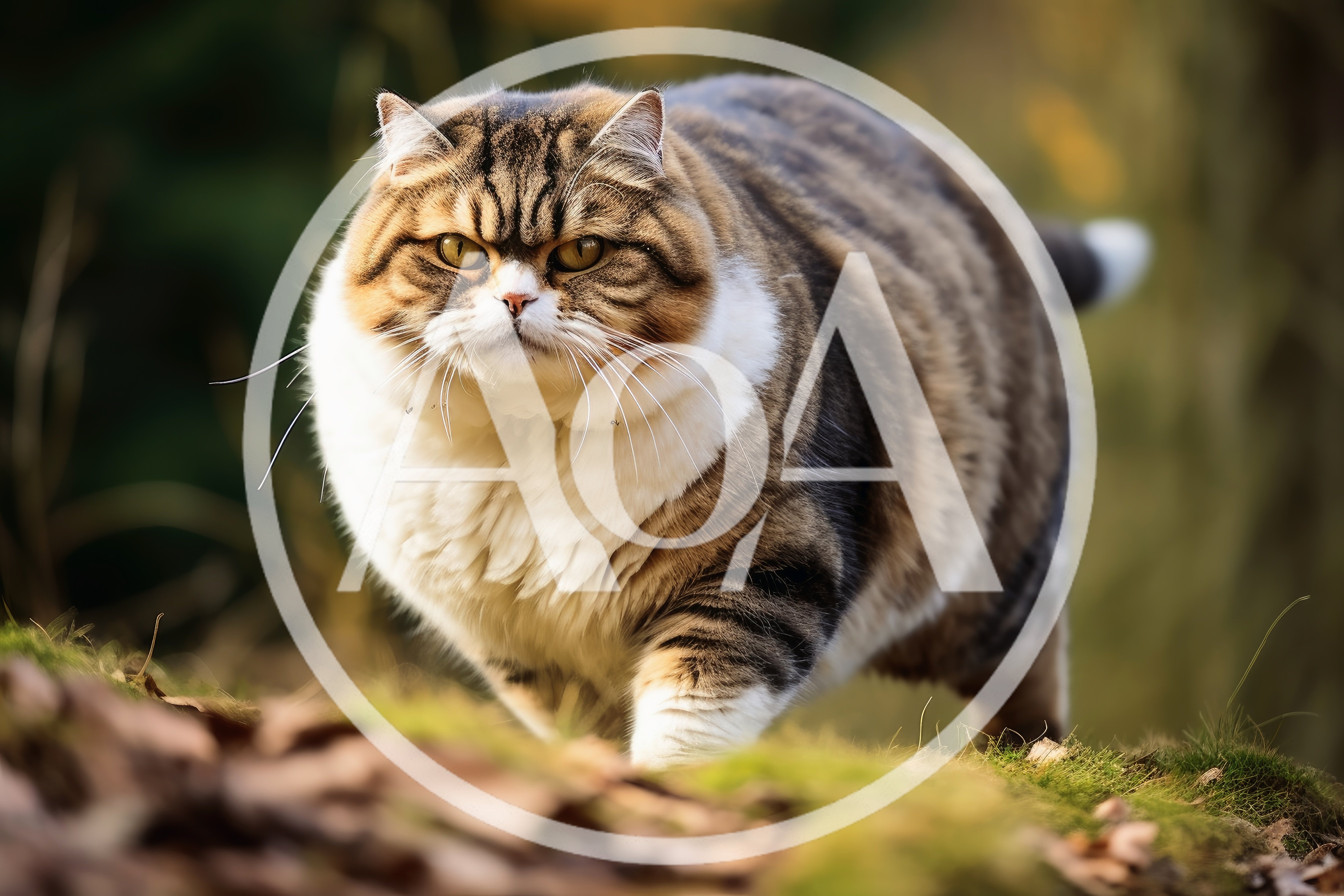 Large Tabby Cat Walking Outdoors