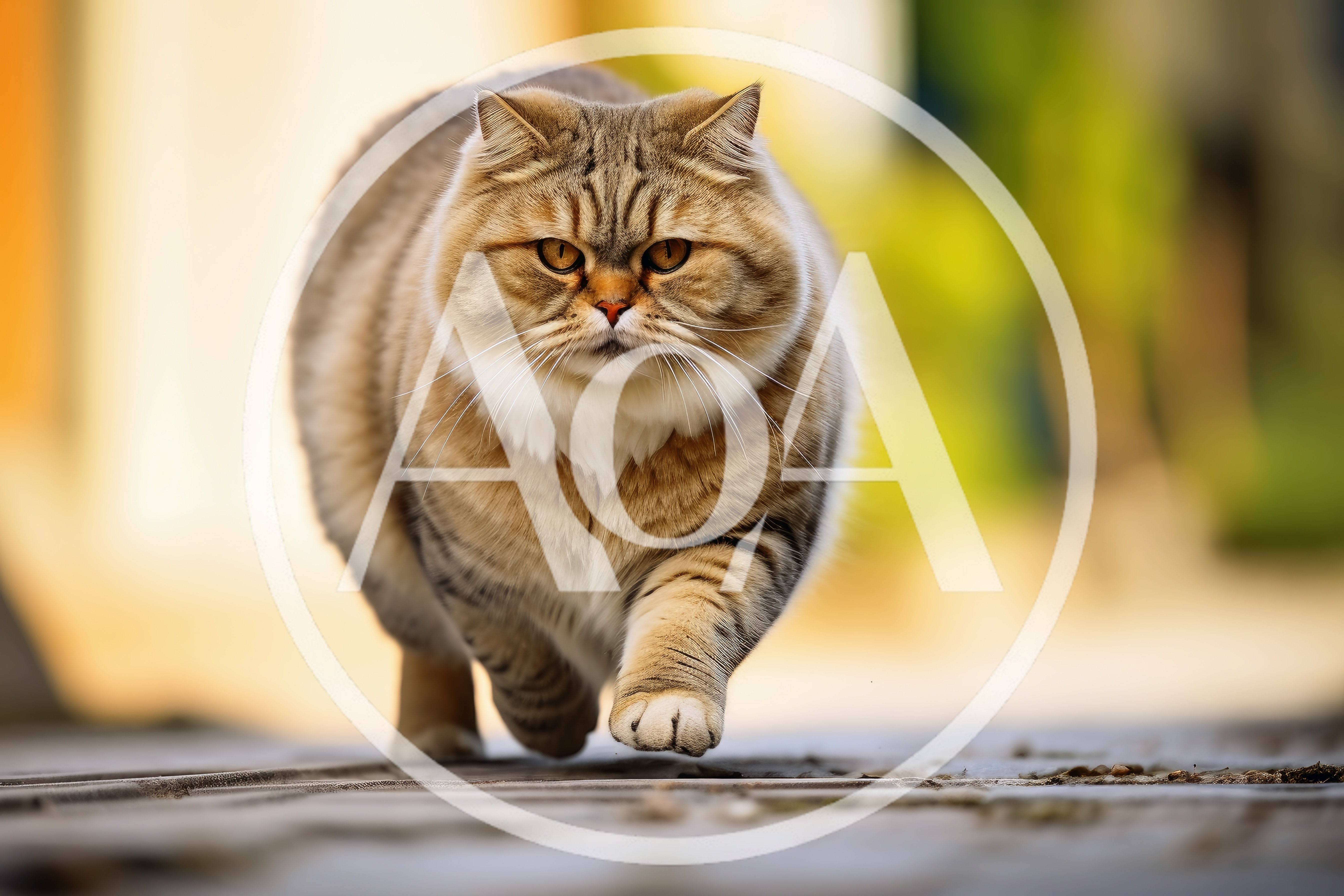 A Chubby Tabby Cat Walking Outdoors