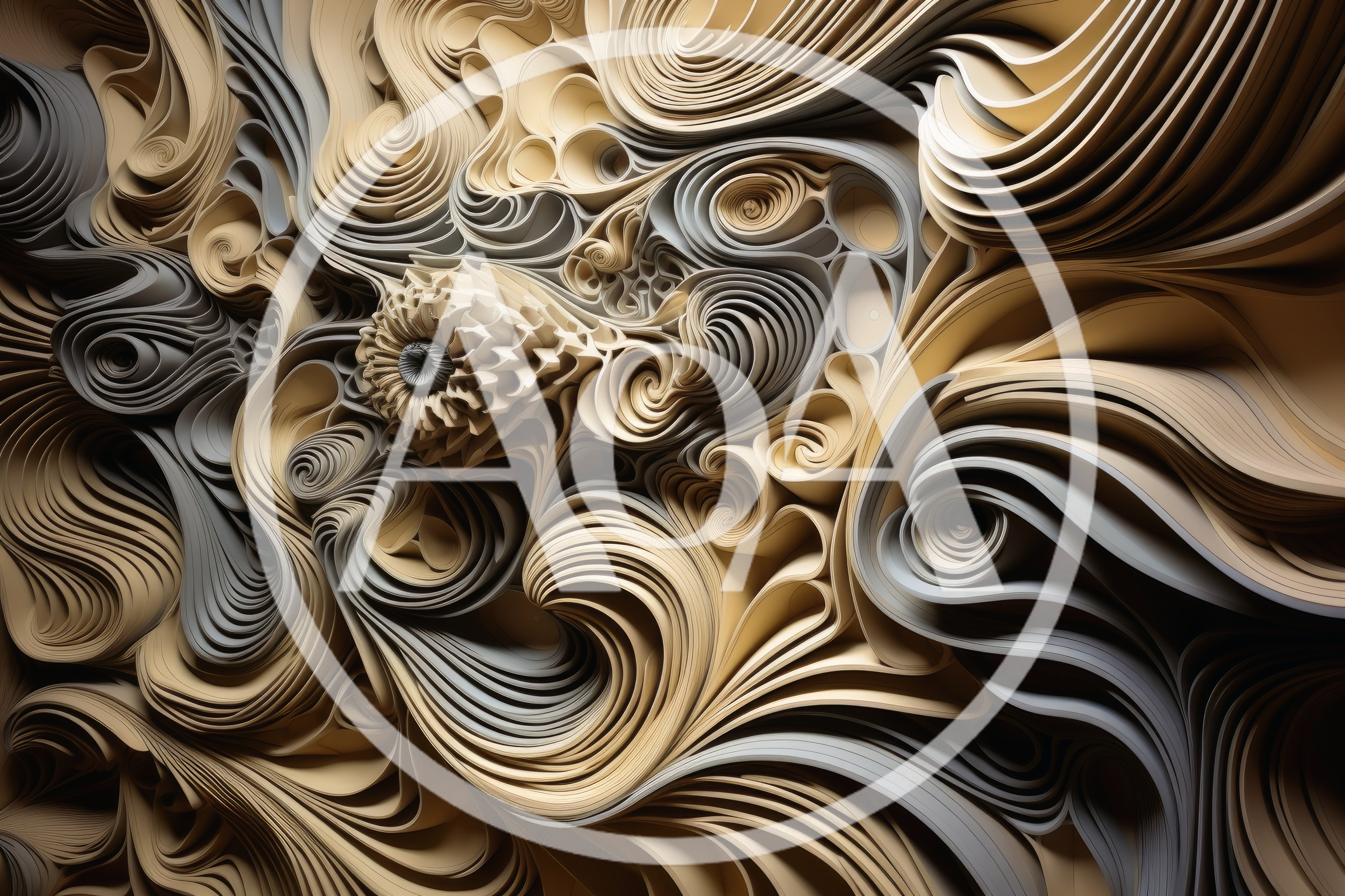 Abstract 3D Paper Quilling Swirls Background