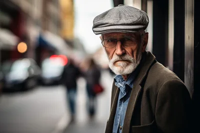 Portrait Of An Elderly Man In A Flat Cap