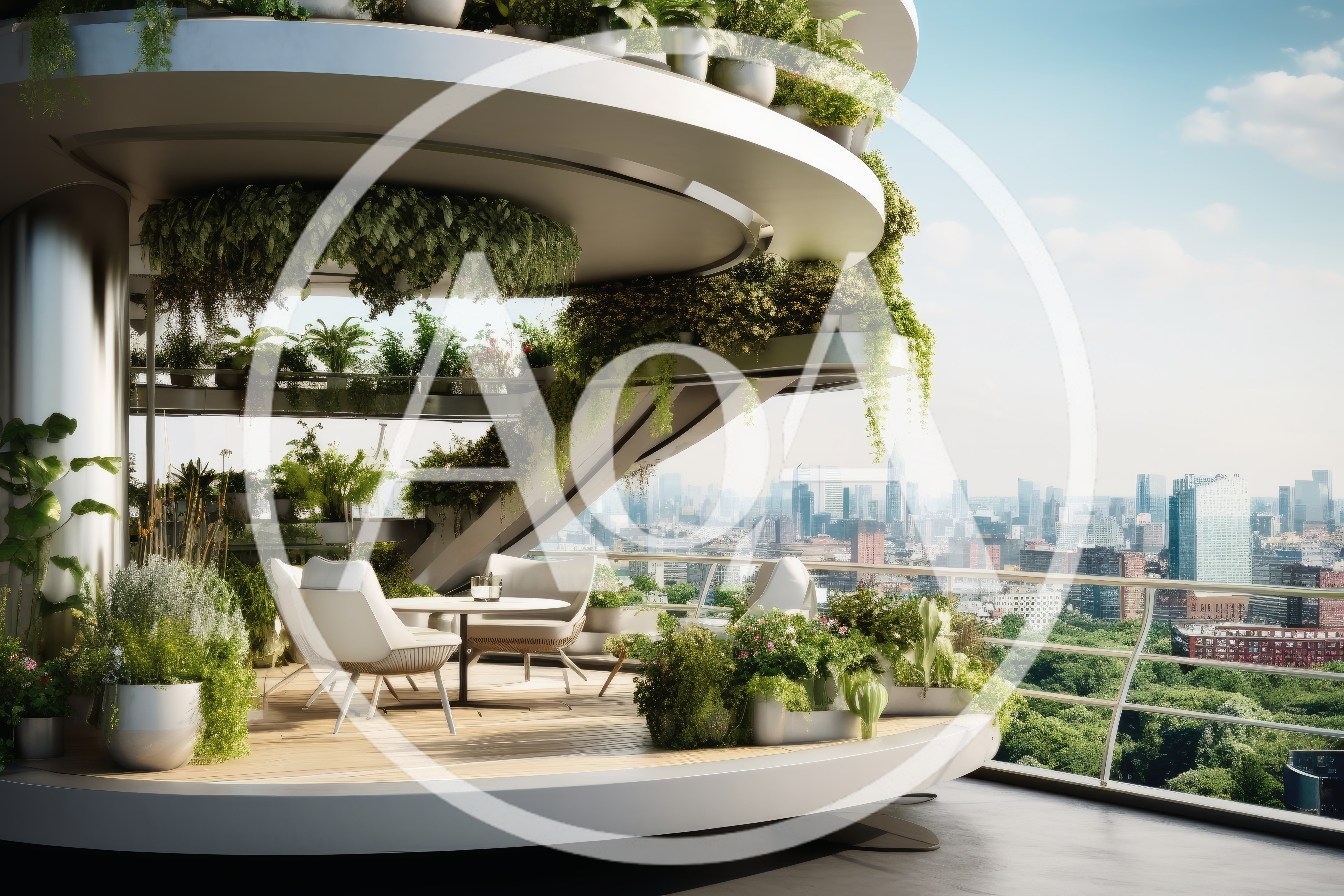 Modern Luxury Balcony With Lush Vertical Garden