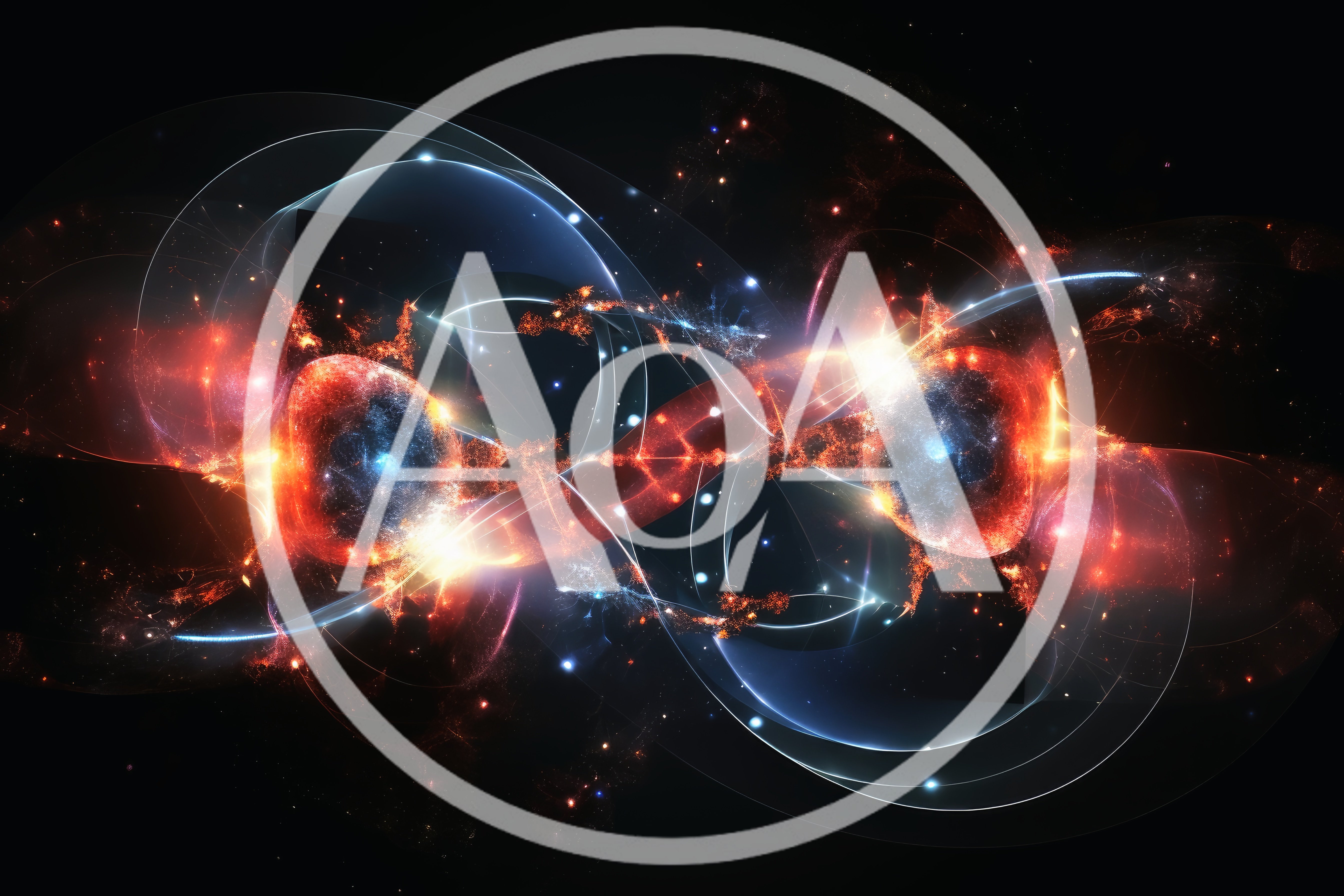 Abstract Infinity Symbol With Cosmic Energy Particles