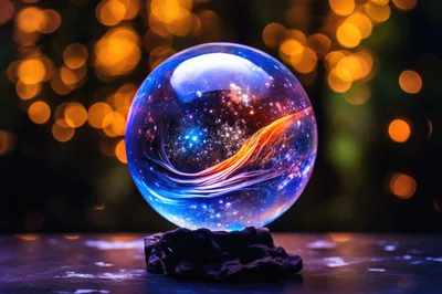 Crystal Ball With Cosmic Nebula Inside