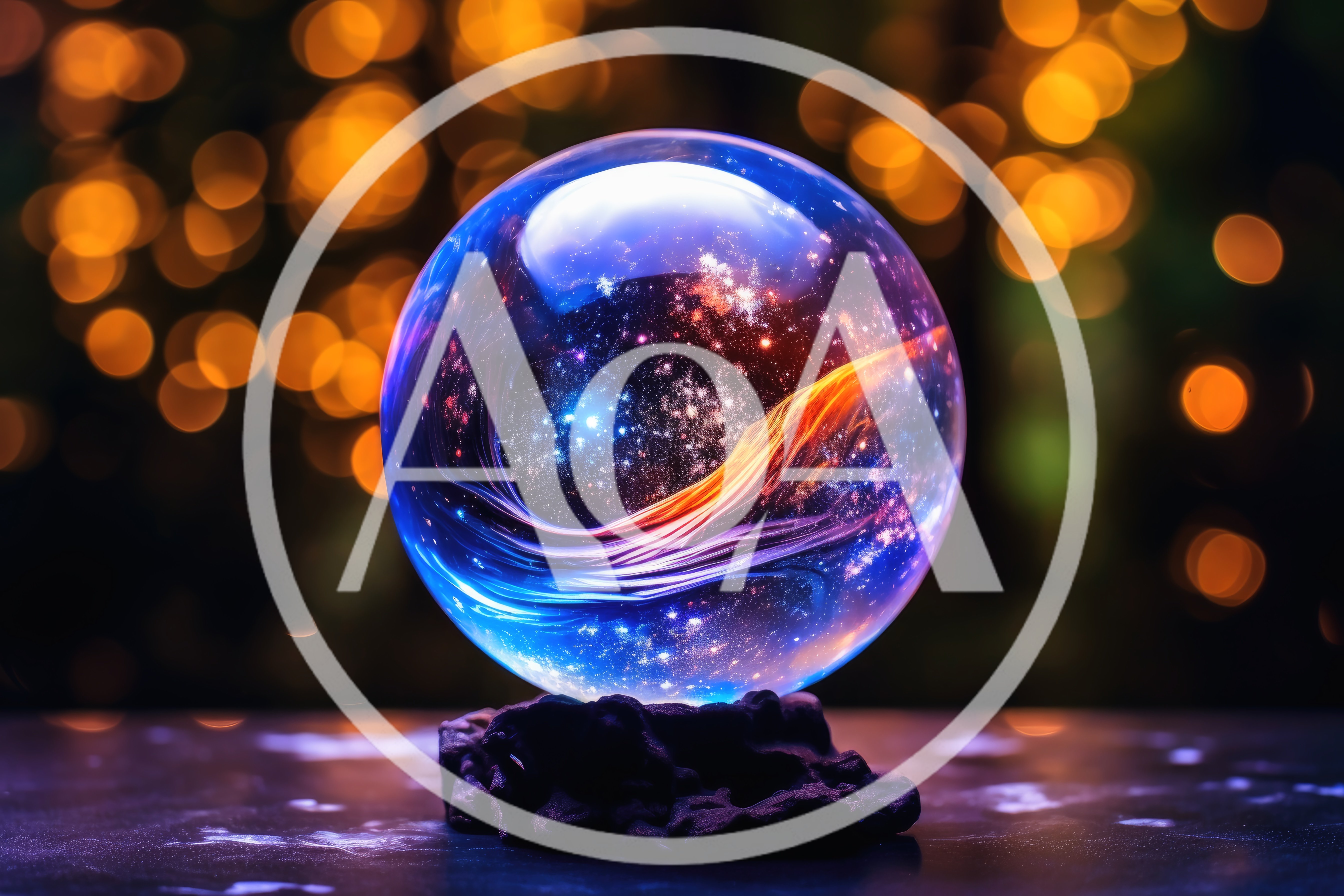 Crystal Ball With Cosmic Nebula Inside