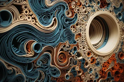 Abstract Paper Quilling Art With Swirling Patterns
