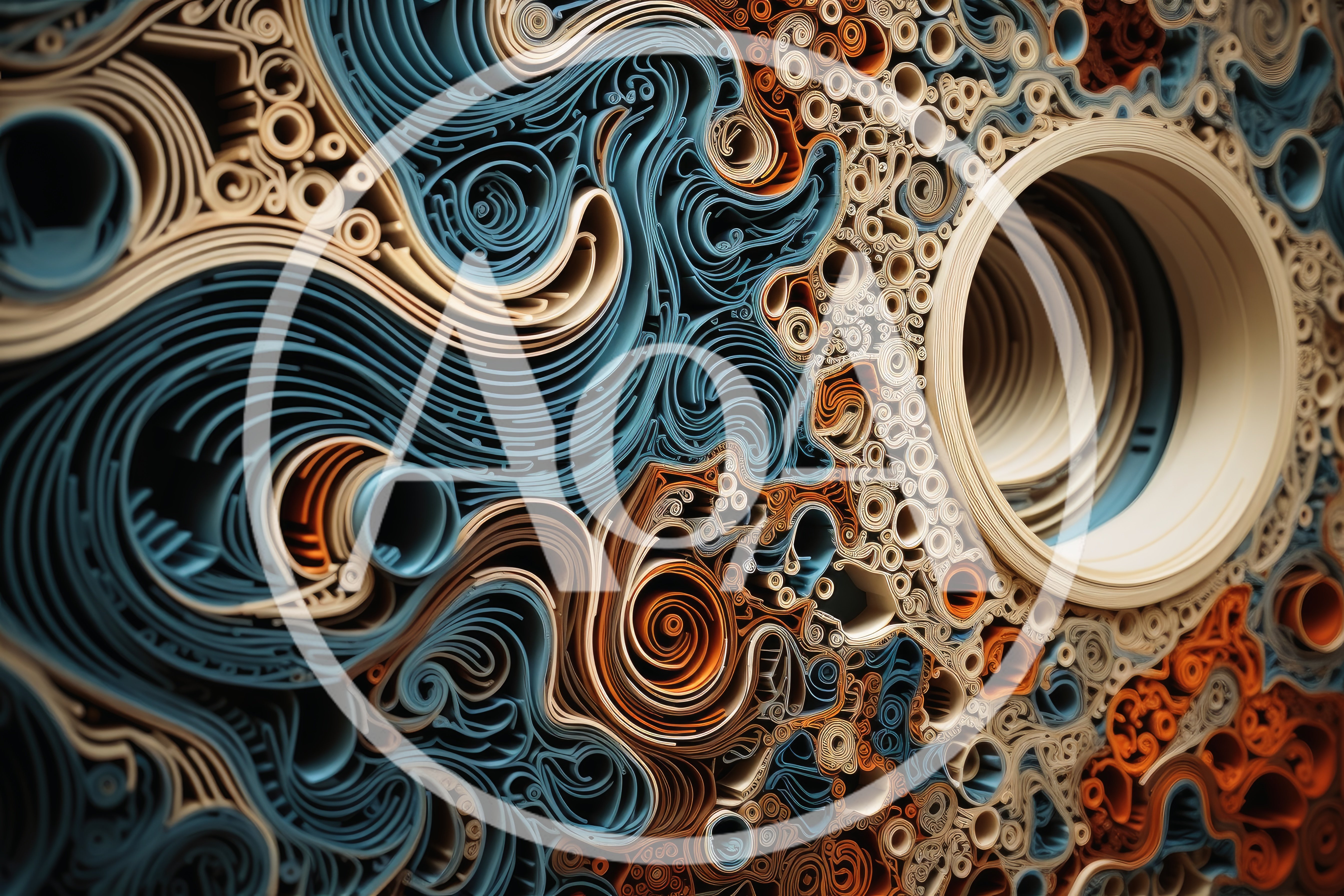 Abstract Paper Quilling Art With Swirling Patterns