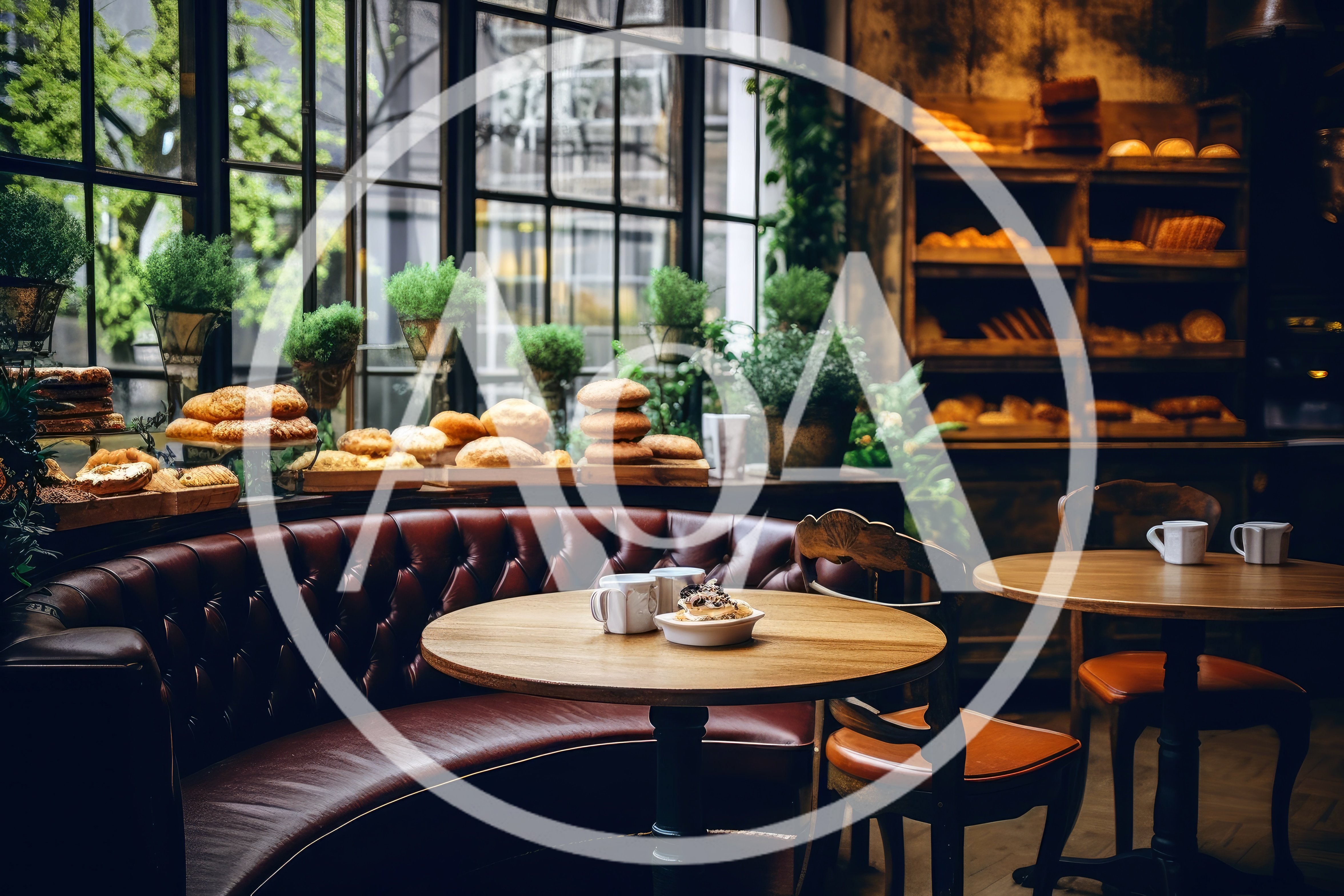 Cozy Bakery Interior With Leather Booth Seating
