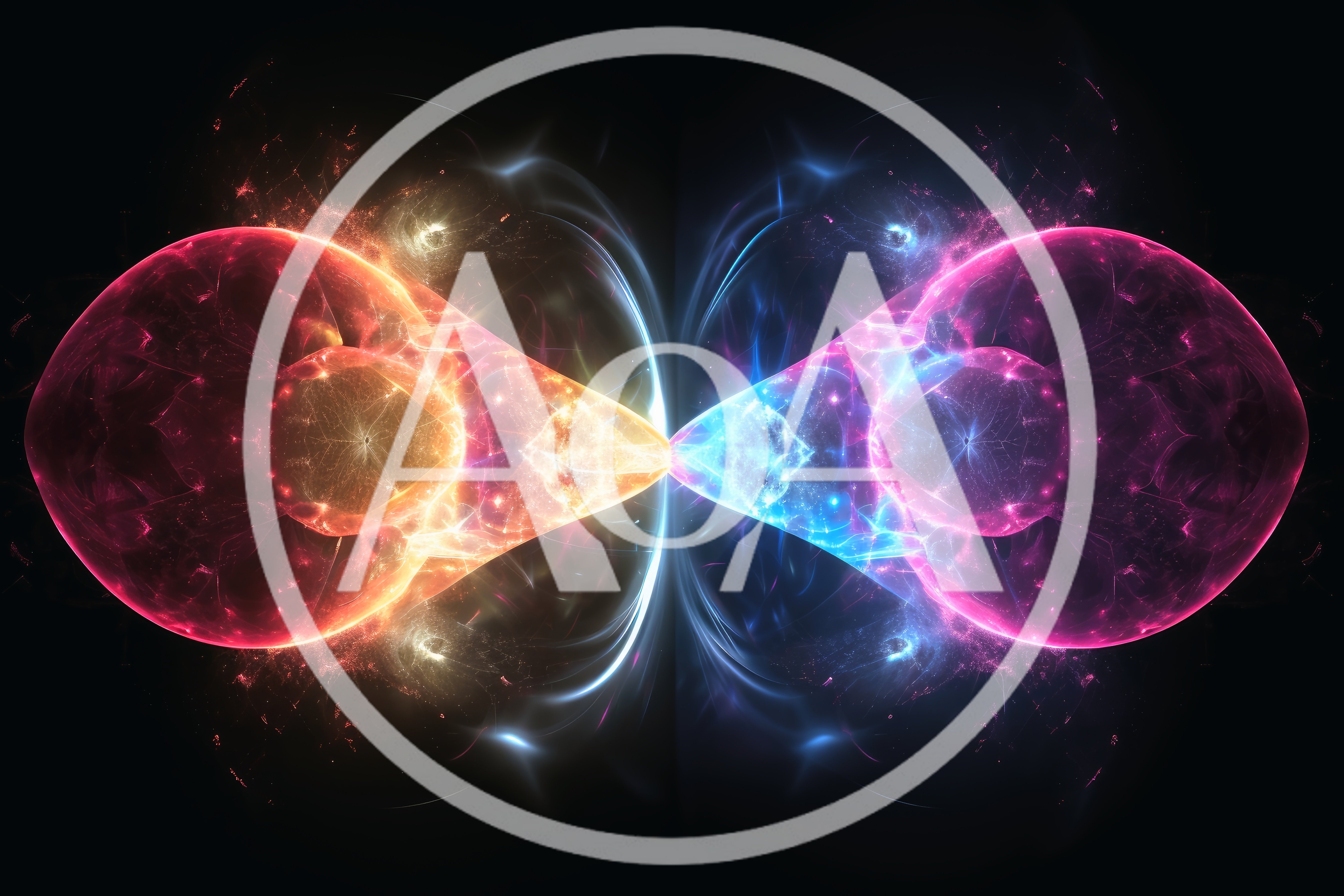 Abstract Fractal Energy Field With Glowing Dual Spheres
