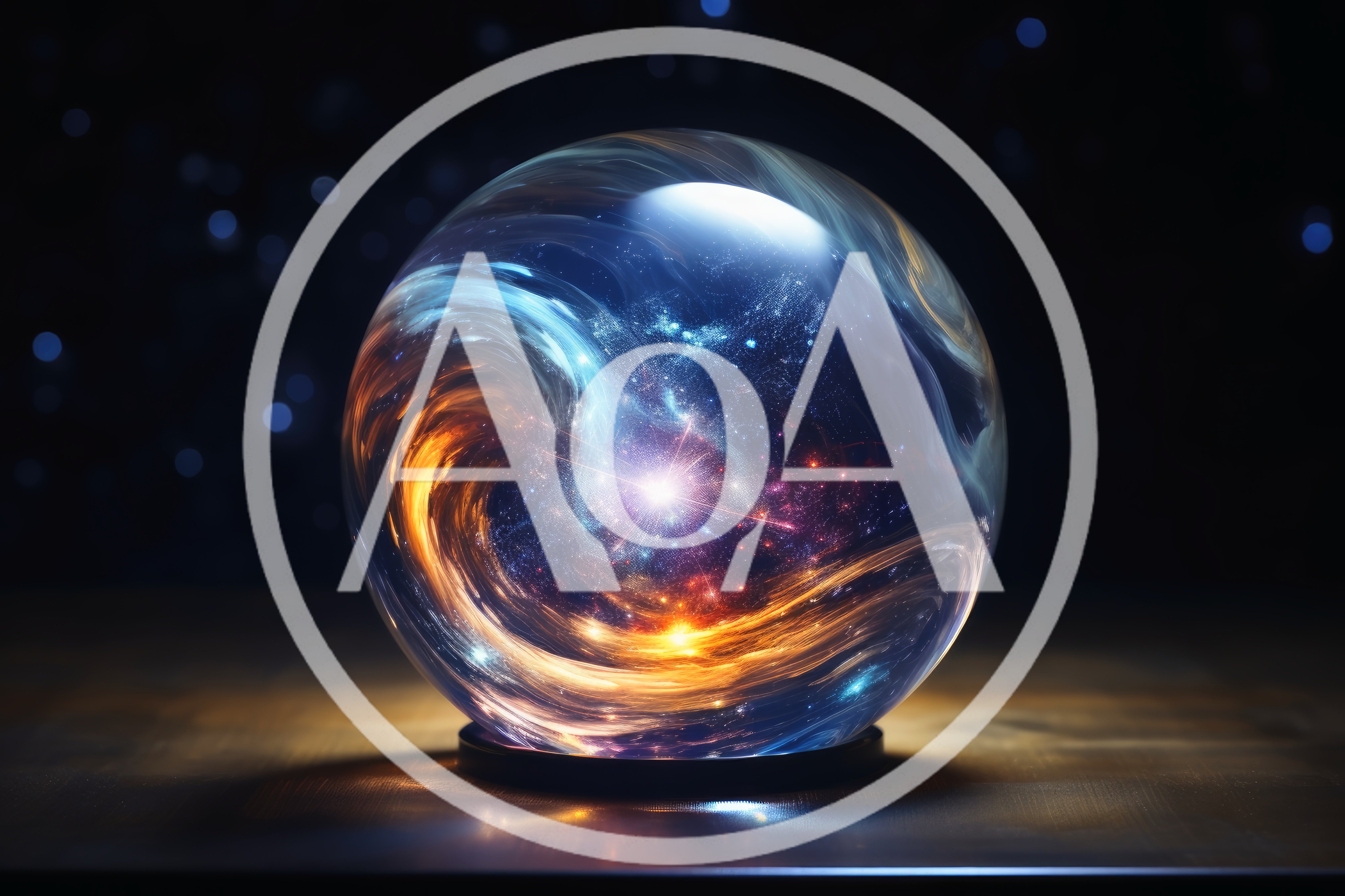 Crystal Ball Containing A Swirling Cosmic Nebula
